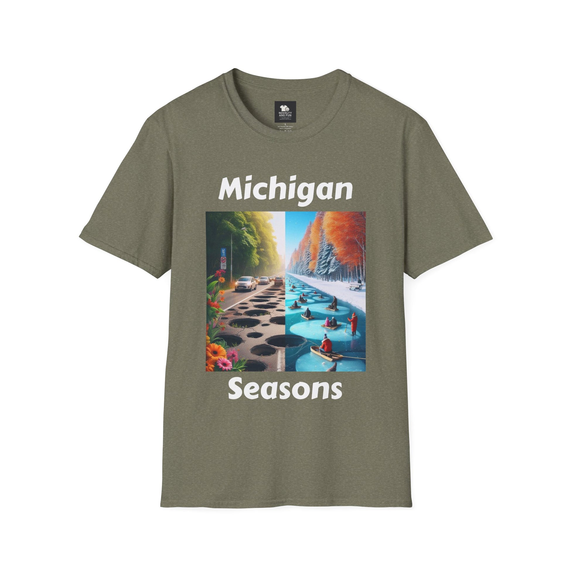 Michigan Seasons Unisex T-Shirt | Great Lakes Gift, Nature Enthusiast Apparel,