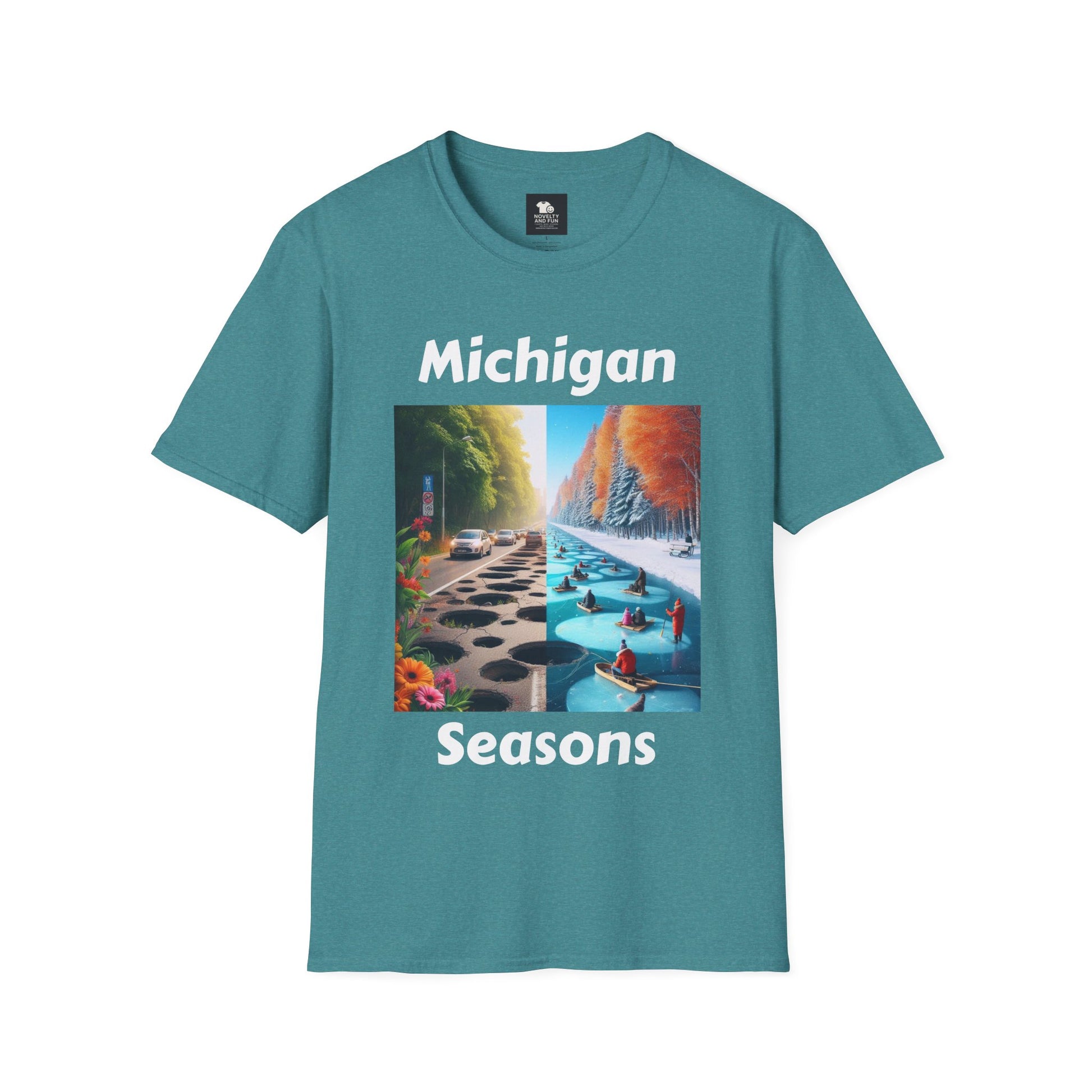 Michigan Seasons Unisex T-Shirt | Great Lakes Gift, Nature Enthusiast Apparel,