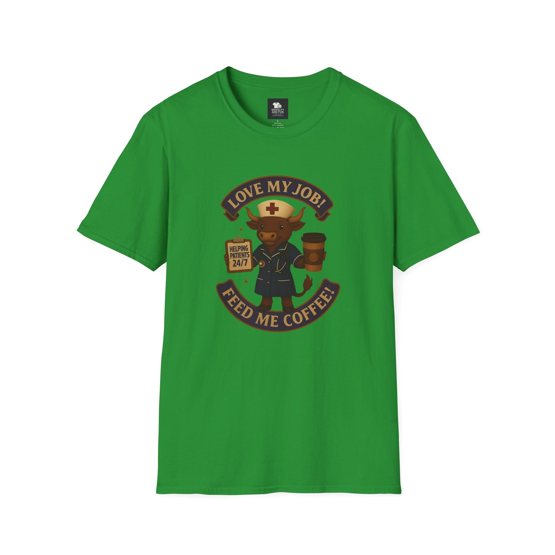 Funny Nurse Coffee Lover T-Shirt - Unisex Softstyle