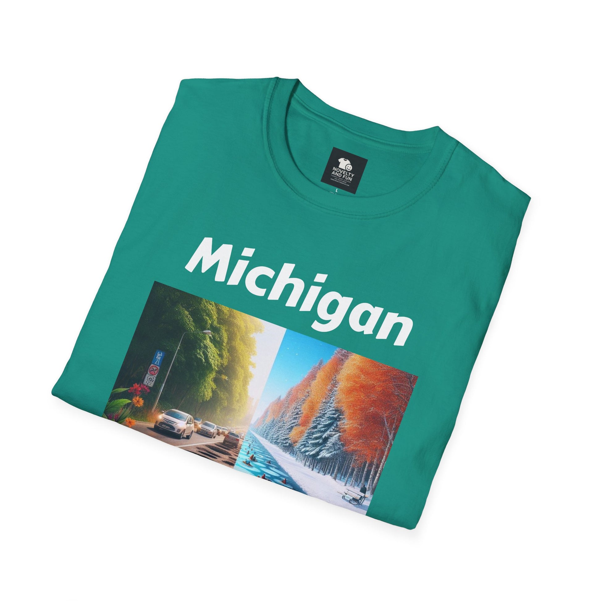 Michigan Seasons Unisex T-Shirt | Great Lakes Gift, Nature Enthusiast Apparel,