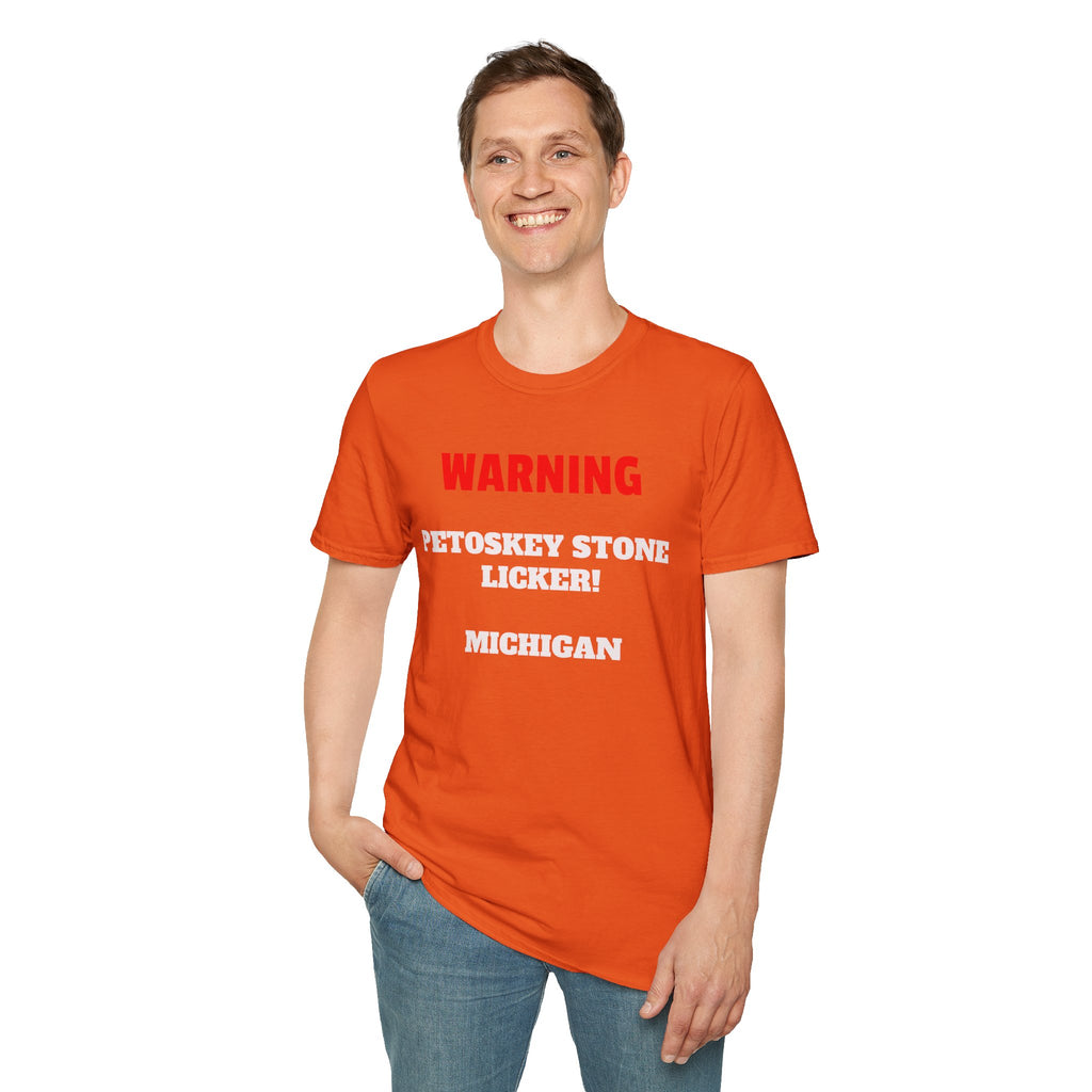 Petoskey Stone Licker Unisex Softstyle T-Shirt - Perfect for Michigan Lovers