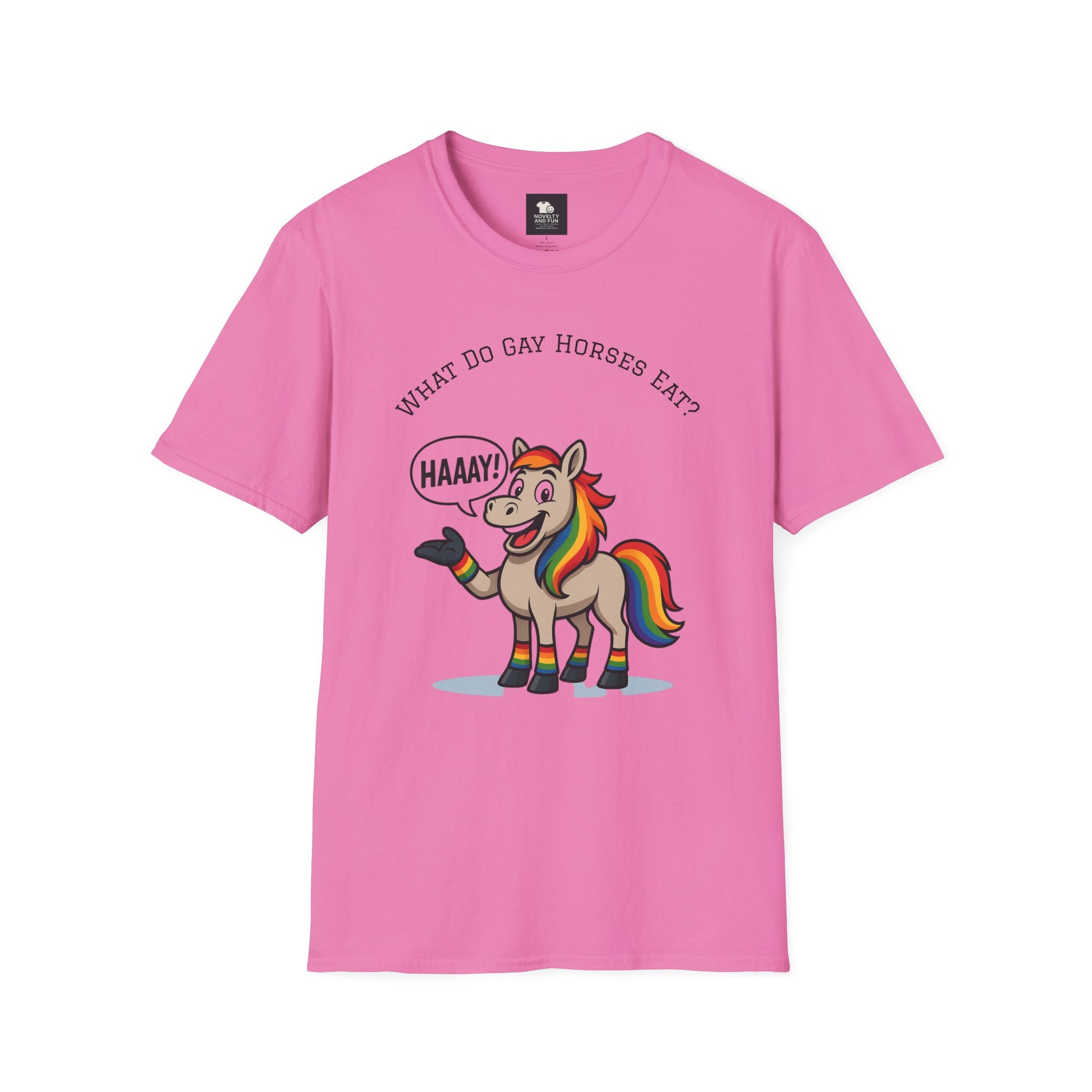 Rainbow Horse Humor T-Shirt, Gay Pride Tee, Funny Animal Shirt, LGBT Unisex