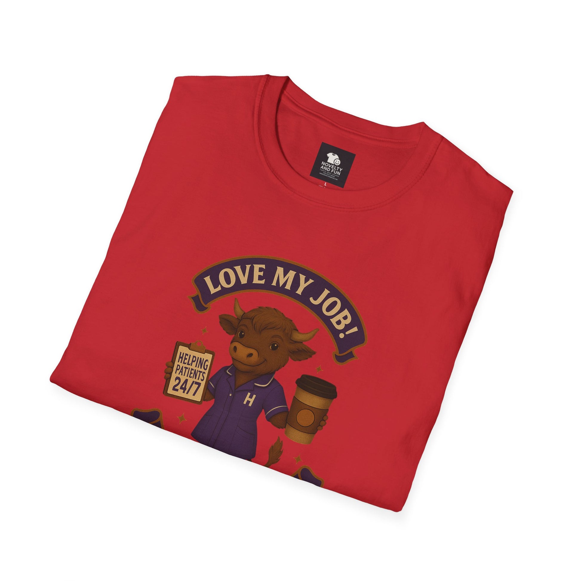 HCA Coffee Lover's Unisex T-Shirt, Funny Highland Cow Design