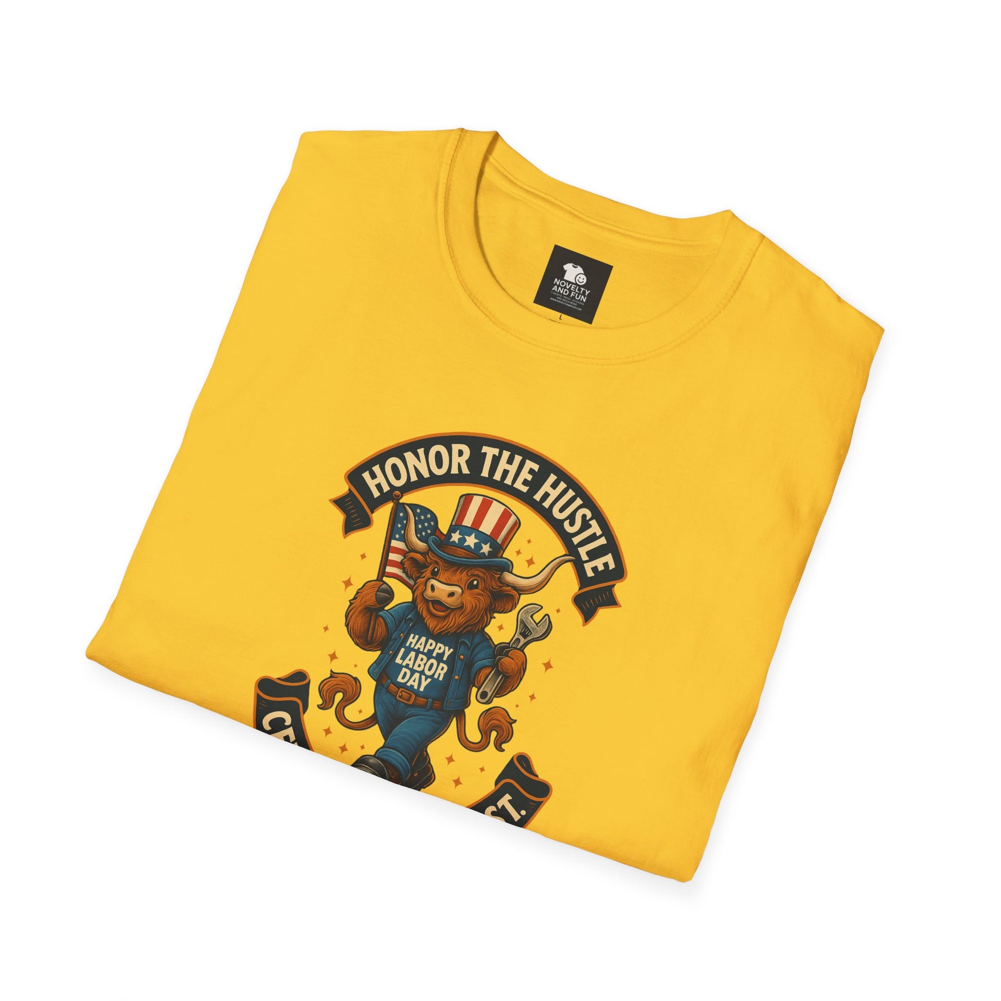 Celebrate Labor Day with Our Happy Highland Cow T-Shirt!