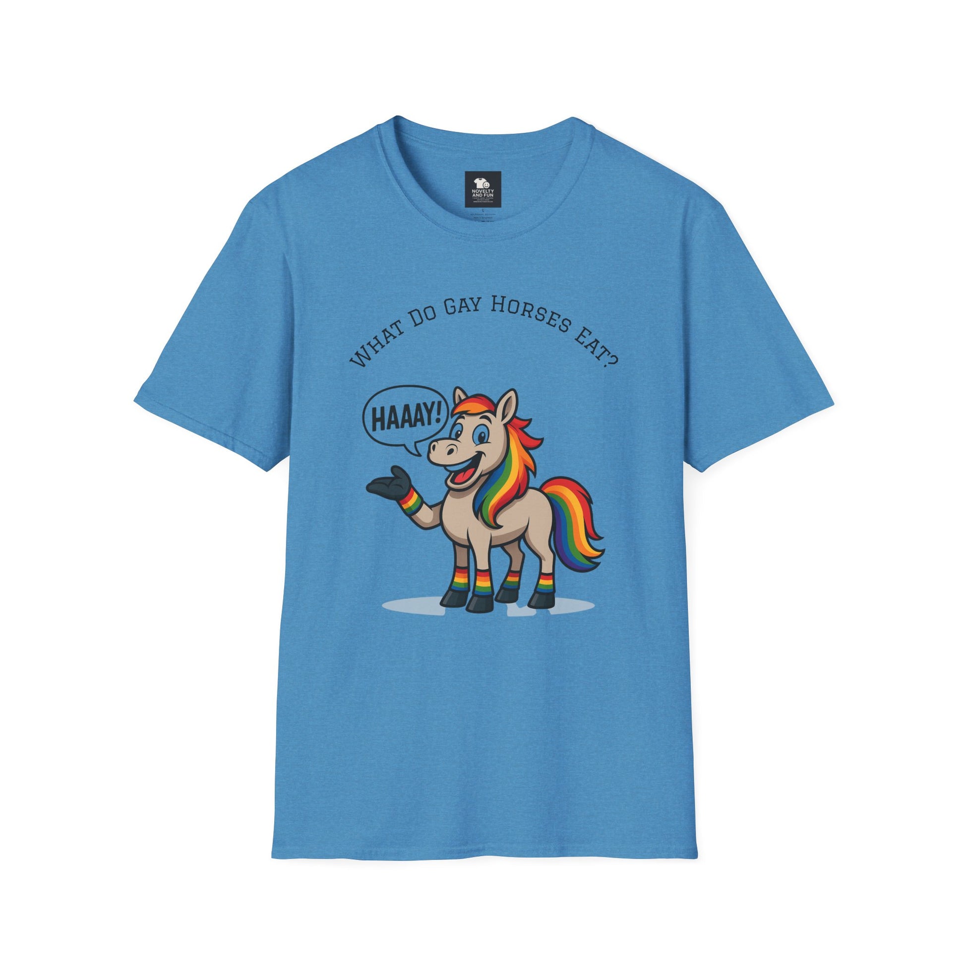 Rainbow Horse Humor T-Shirt, Gay Pride Tee, Funny Animal Shirt, LGBT Unisex