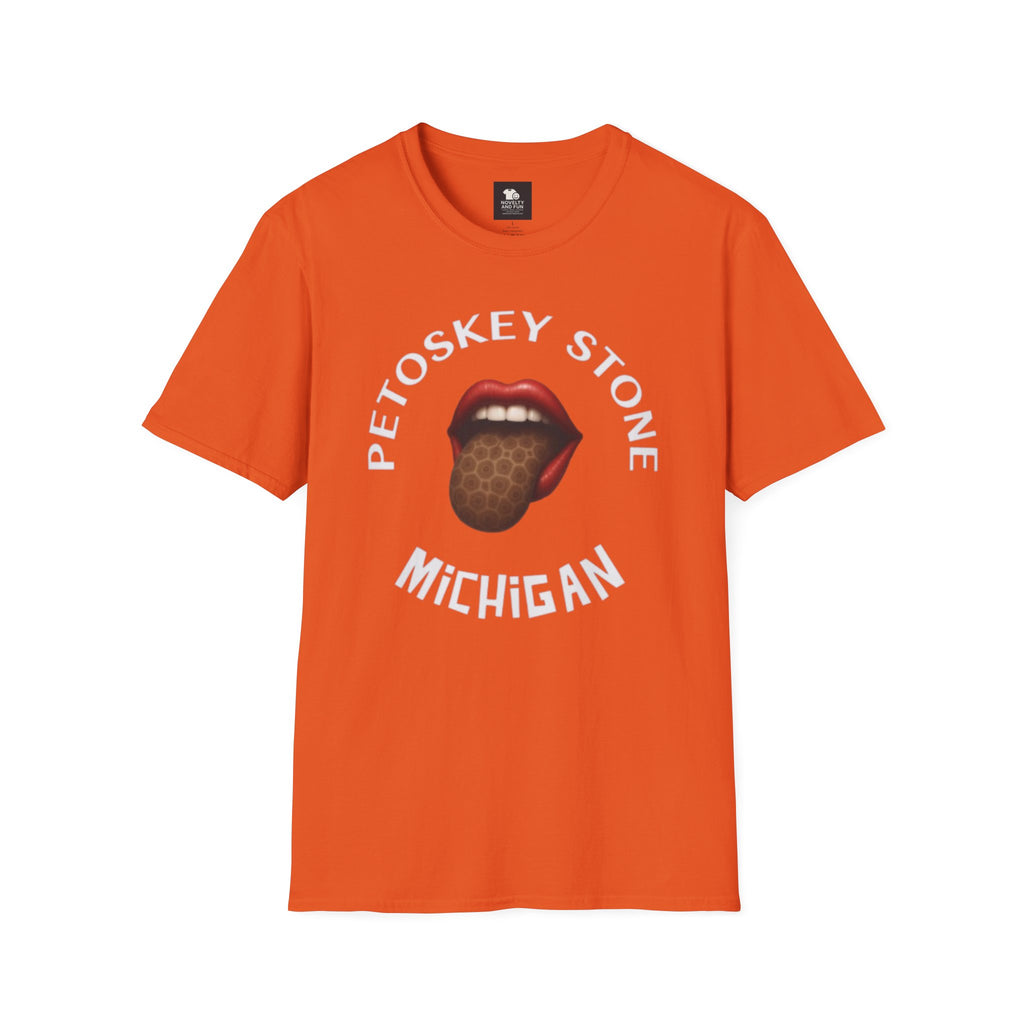Graphic Tee with Petoskey Stone Licker! Michigan Lake Style