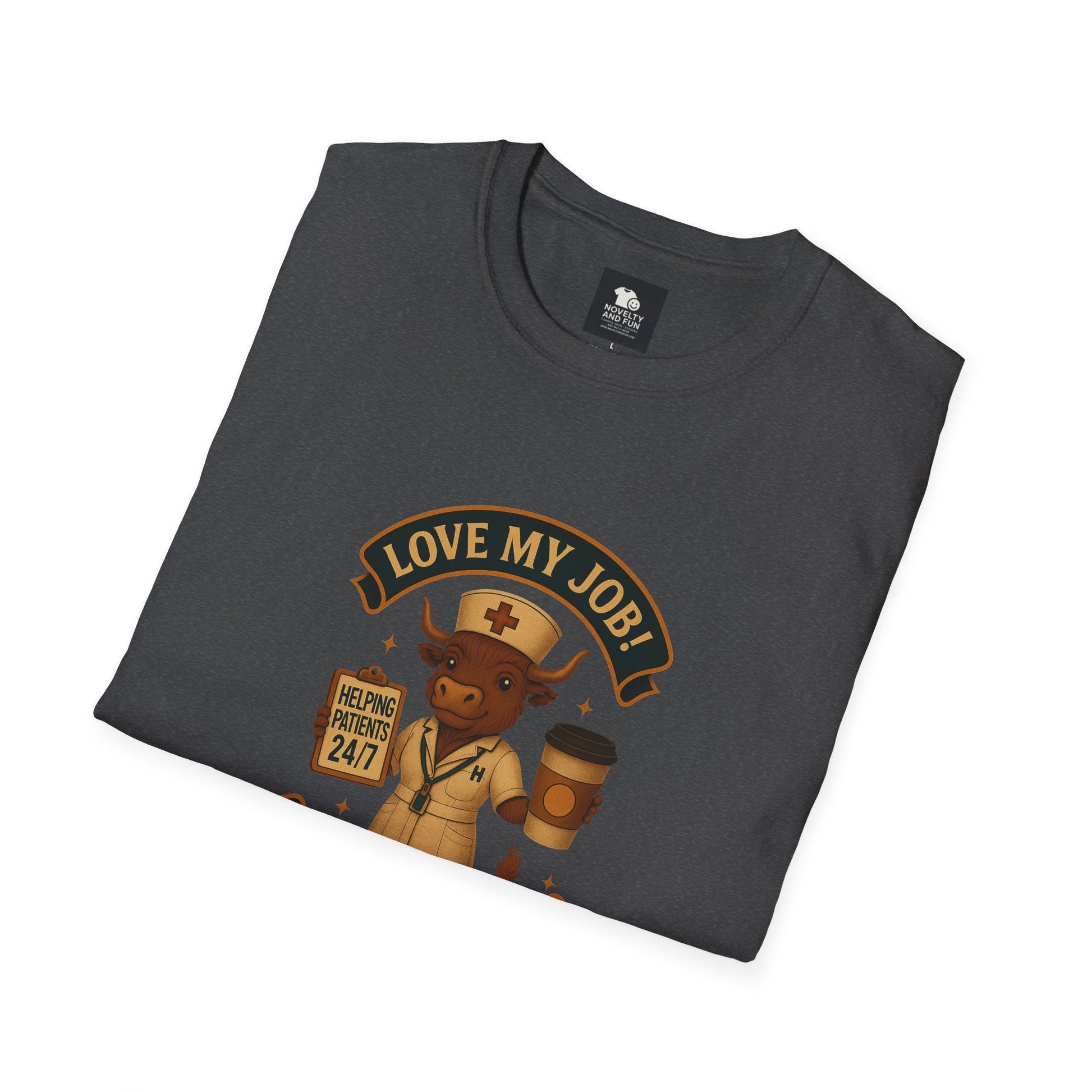 Funny HCA Highland Cow Coffee Lover Softstyle T-Shirt