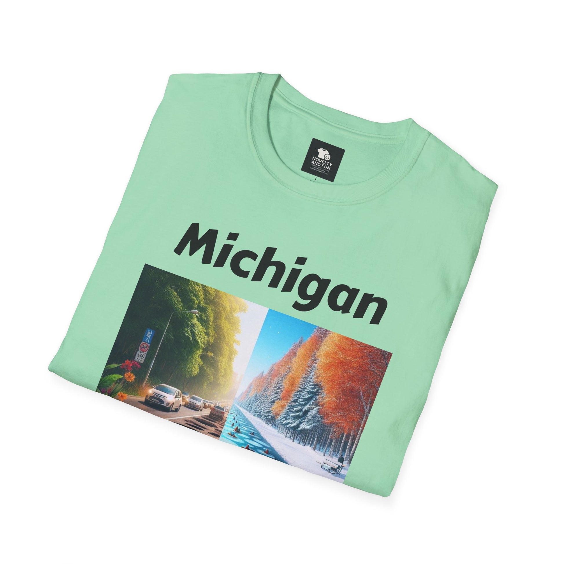 Michigan Seasons Unisex T-Shirt | Great Lakes Gift, Nature Enthusiast Apparel,