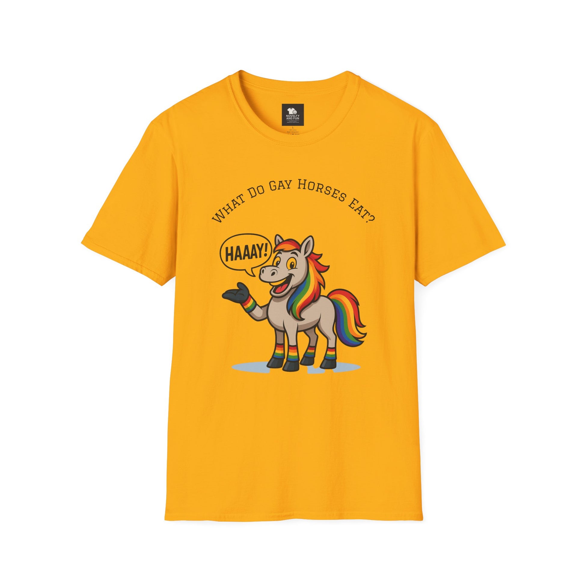 Rainbow Horse Humor T-Shirt, Gay Pride Tee, Funny Animal Shirt, LGBT Unisex