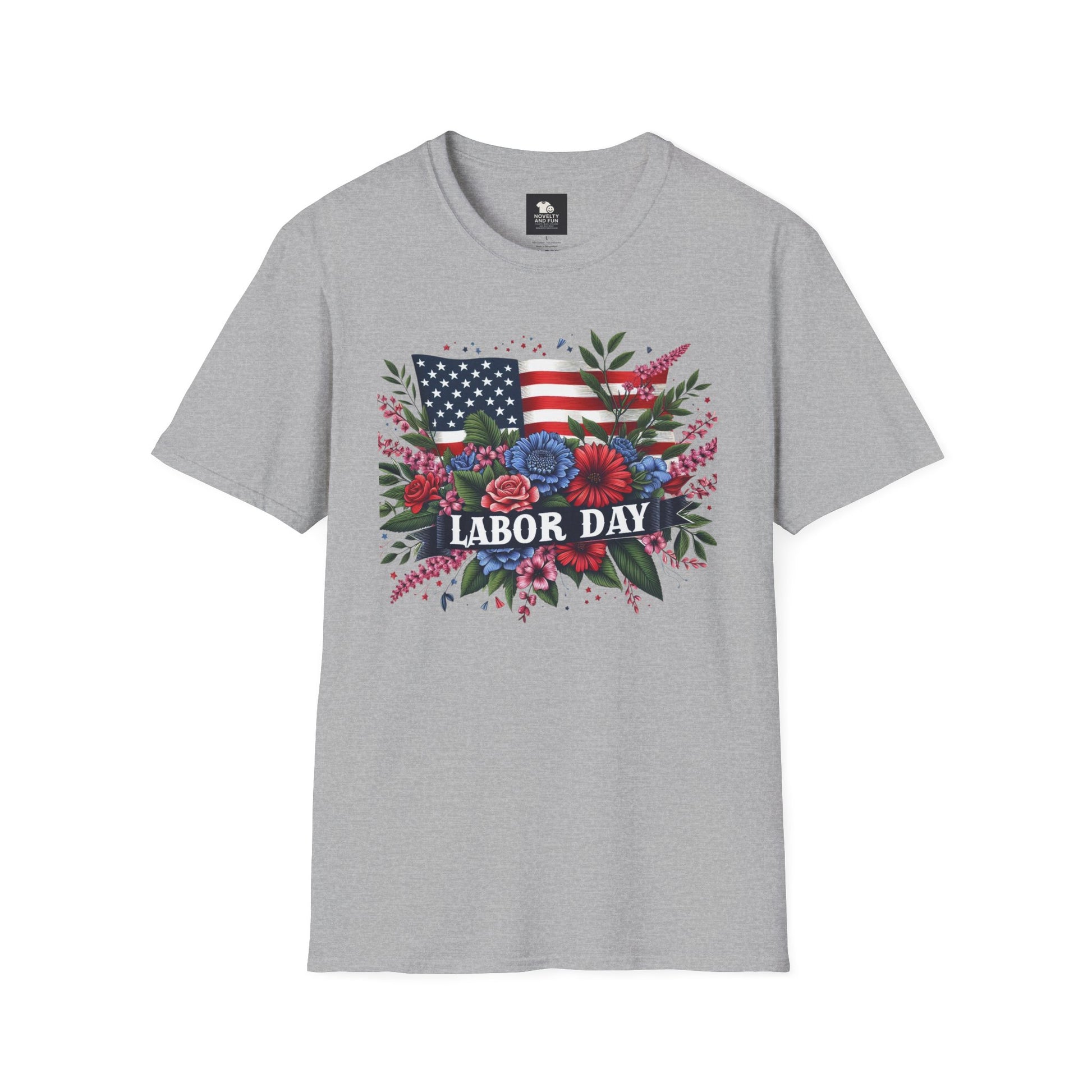 Labor Day Floral T-Shirt, Patriotic Tee