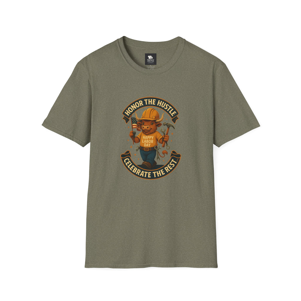 Honor The Hustle Unisex Graphic T-Shirt - Labor Day Construction Tee