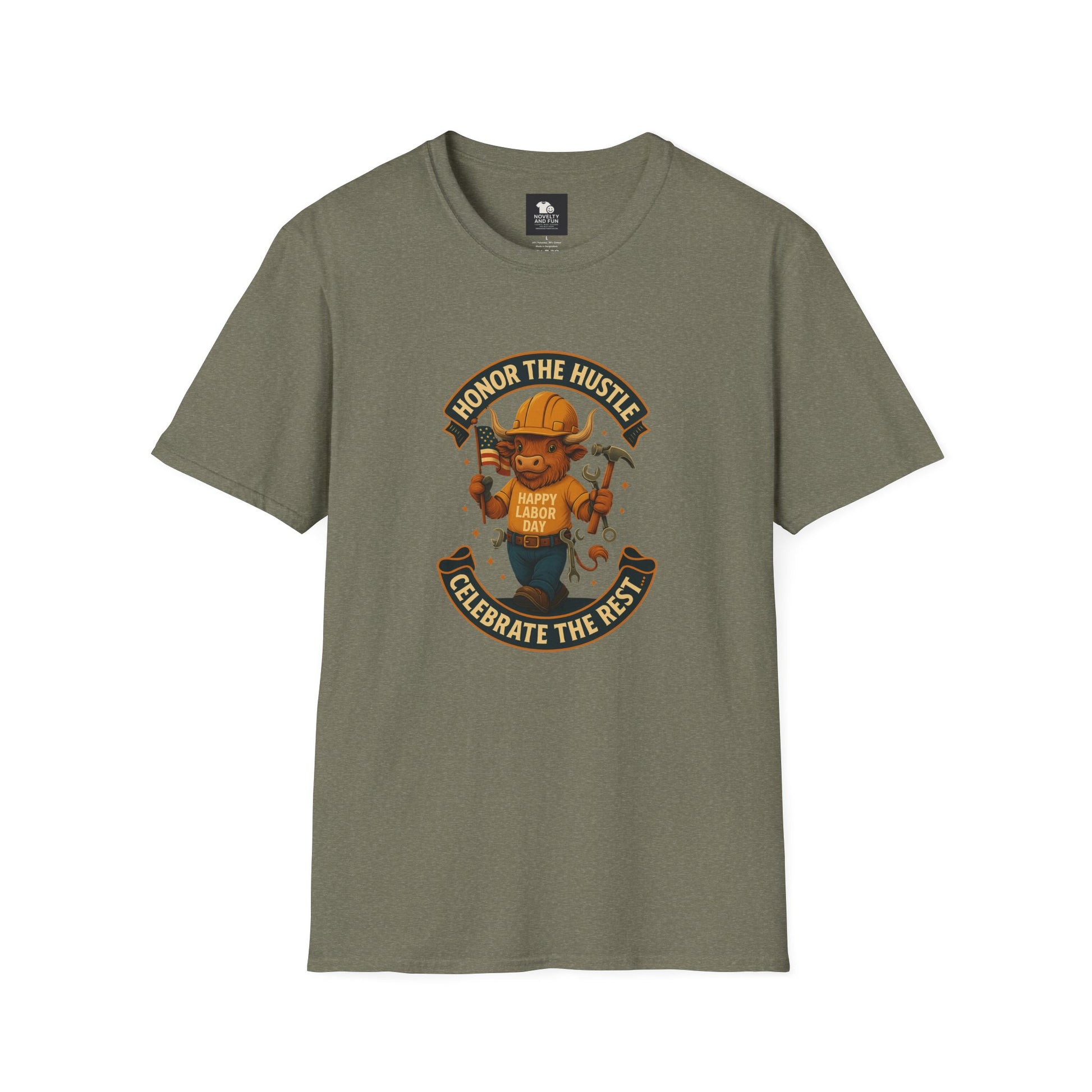 Honor The Hustle Unisex Graphic T-Shirt - Labor Day Construction Tee