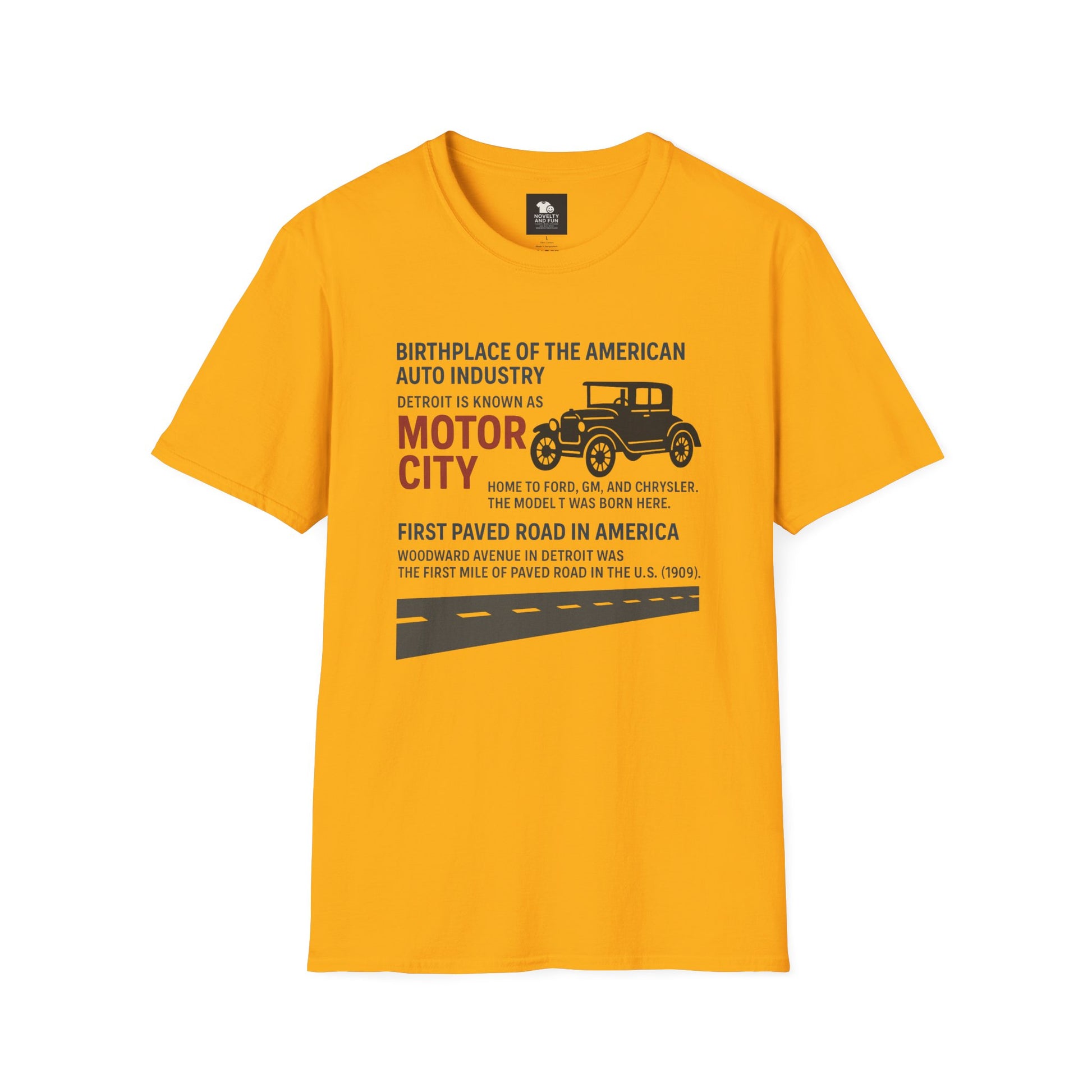 Motor City T-Shirt - Detroit Auto Heritage Vintage Car Lover Gift