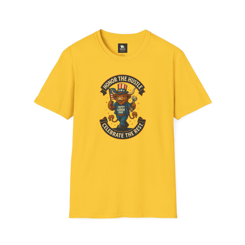 Celebrate Labor Day with Our Happy Highland Cow T-Shirt!