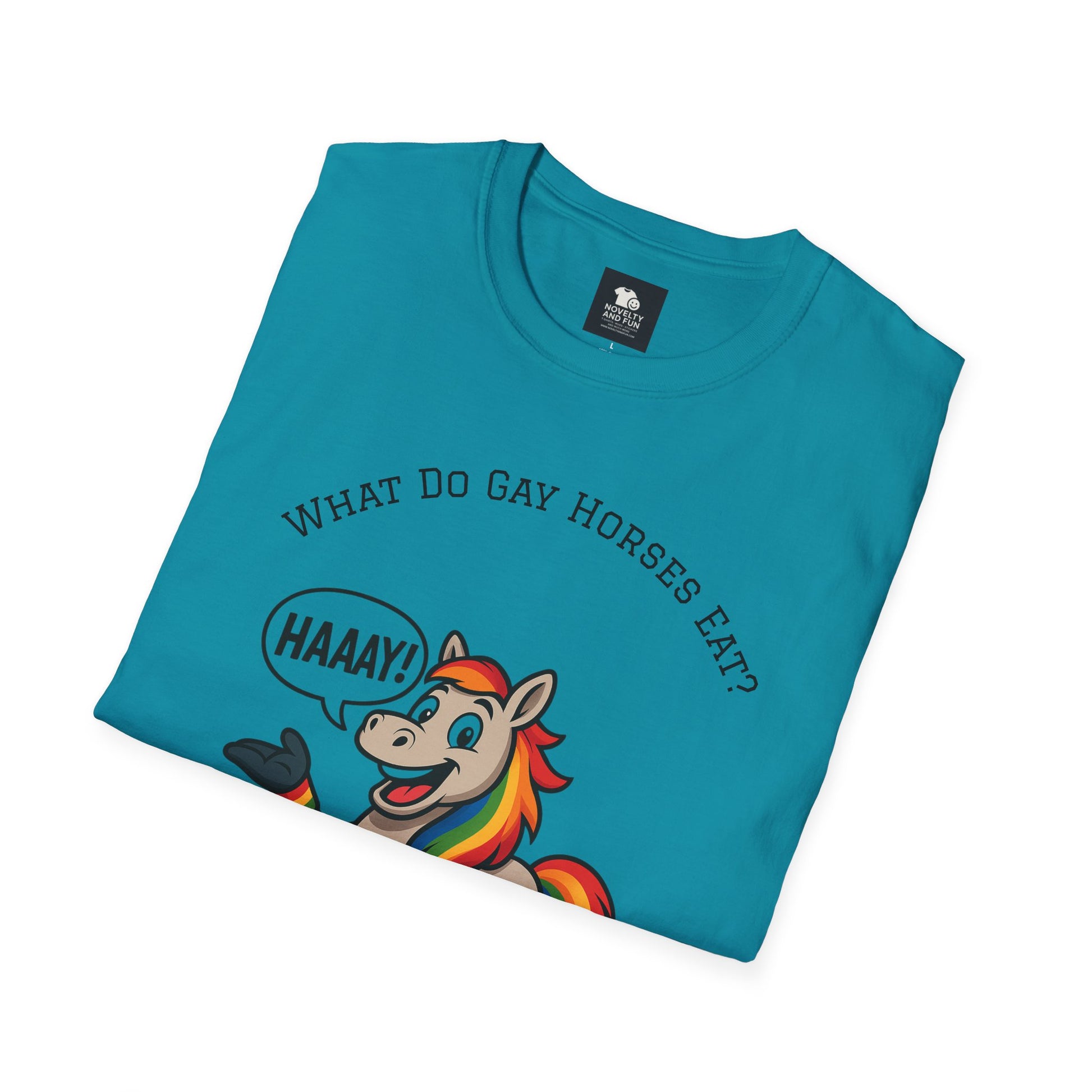 Rainbow Horse Humor T-Shirt, Gay Pride Tee, Funny Animal Shirt, LGBT Unisex