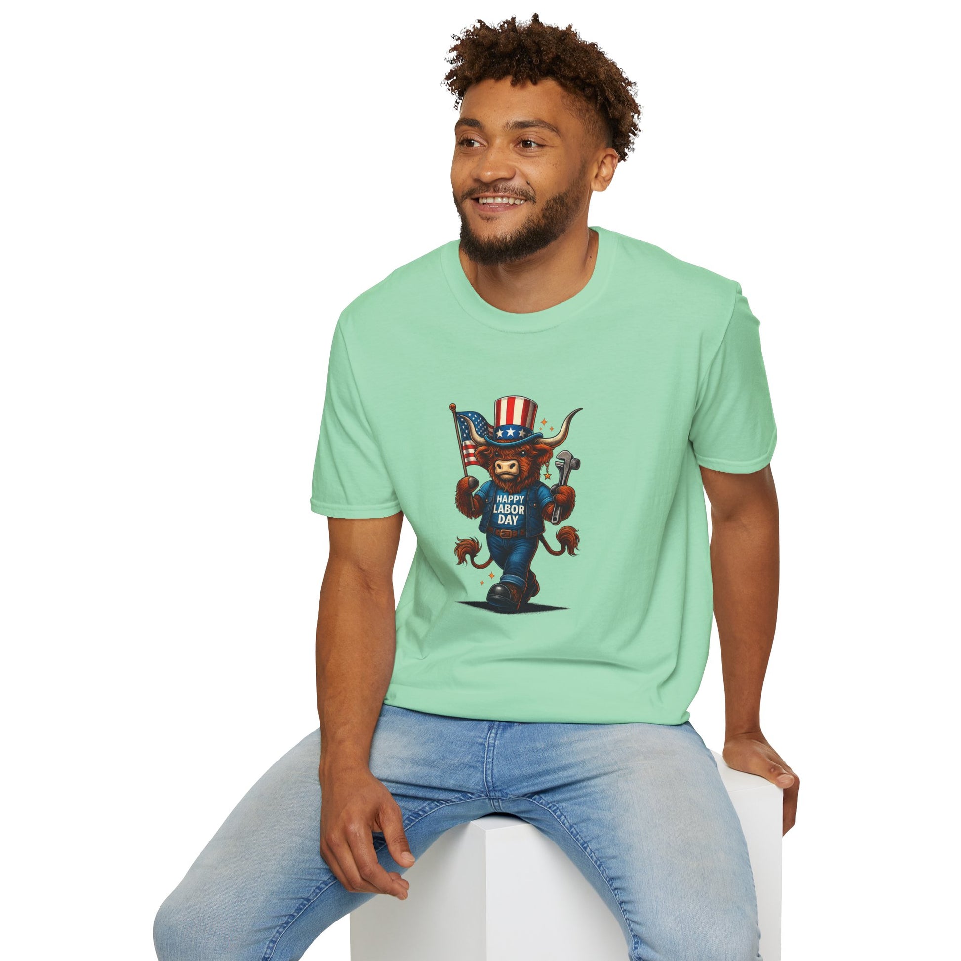 Happy Labor Day Highland Cow T-Shirt