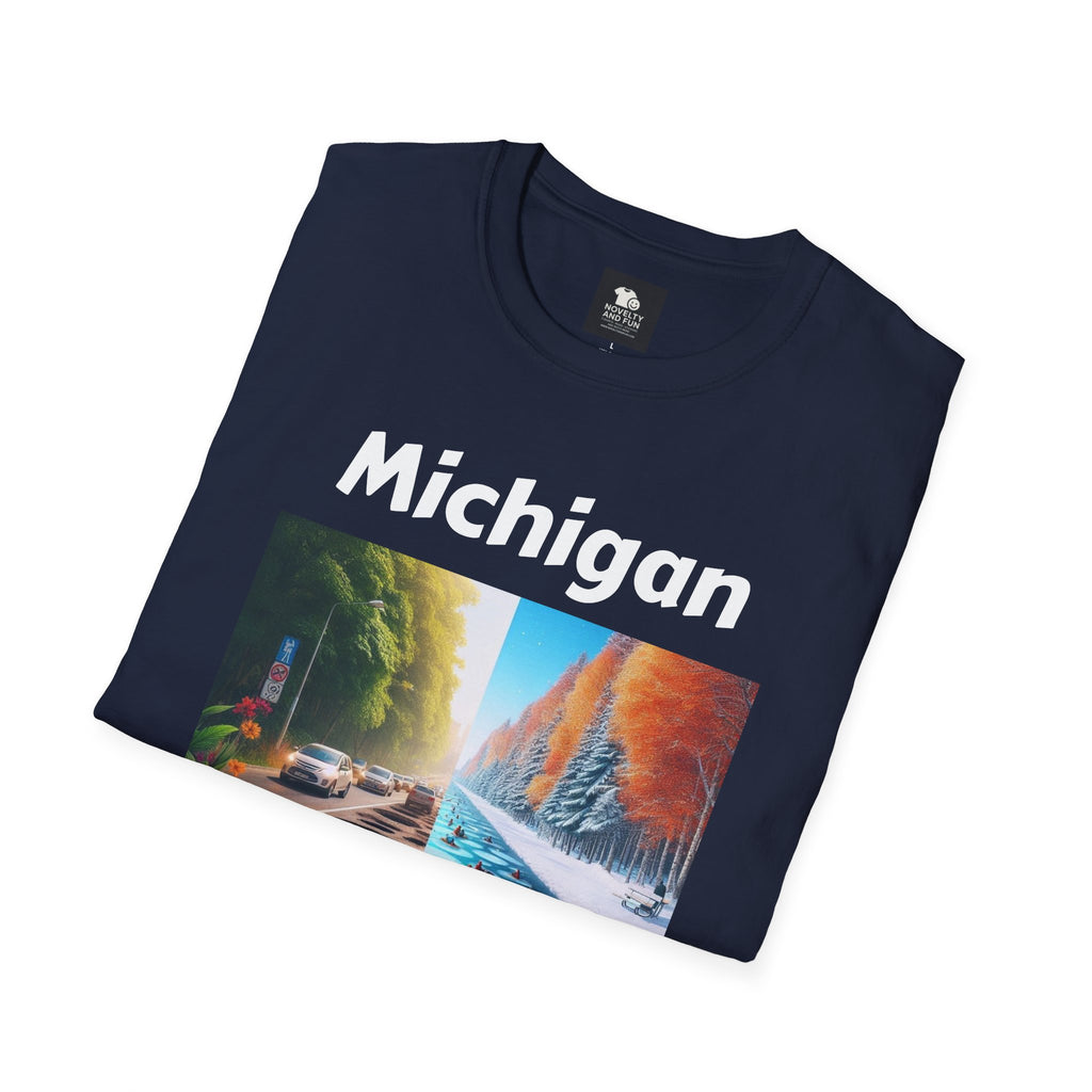 Michigan Seasons Unisex T-Shirt | Great Lakes Gift, Nature Enthusiast Apparel,