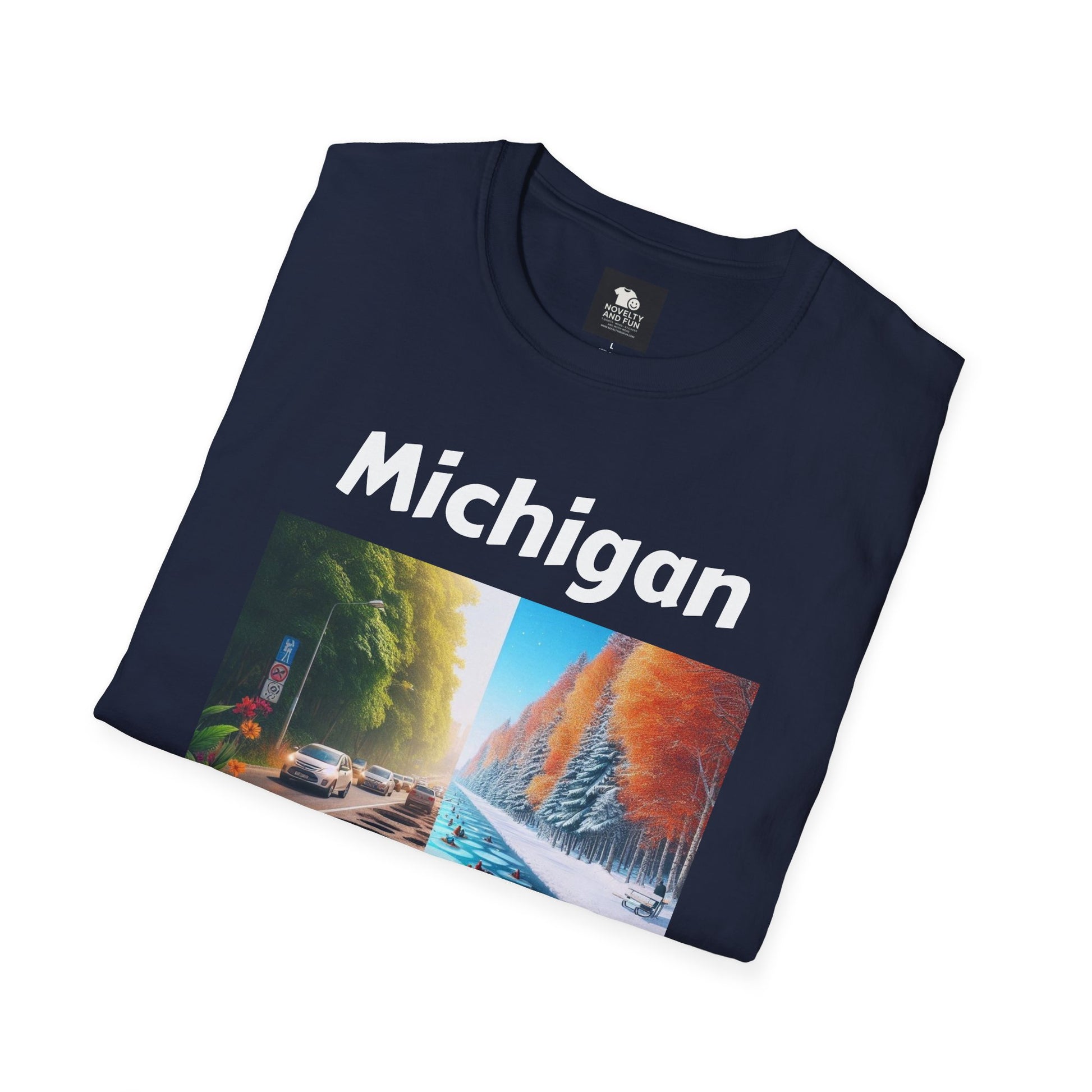 Michigan Seasons Unisex T-Shirt | Great Lakes Gift, Nature Enthusiast Apparel,