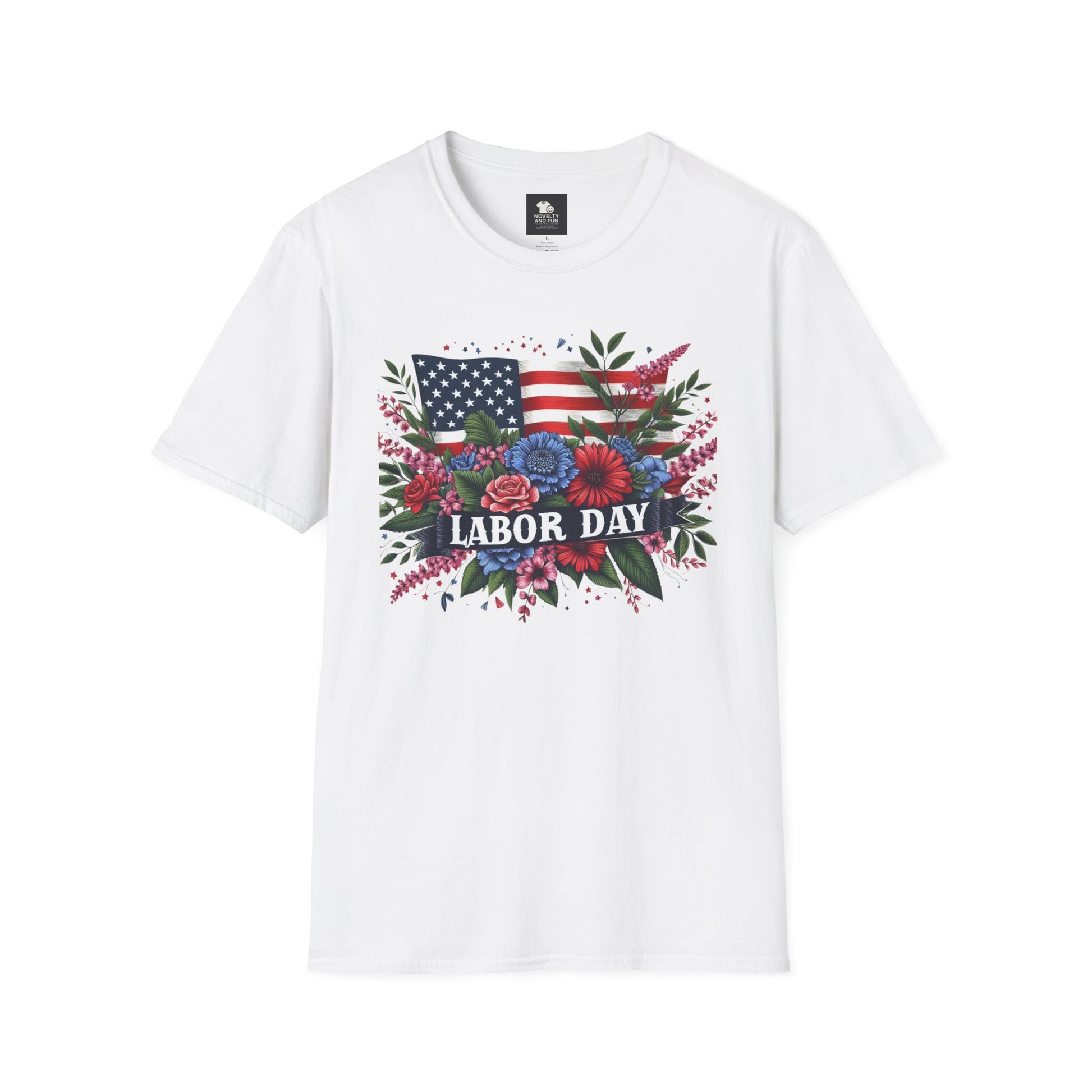 Labor Day Floral T-Shirt, Patriotic Tee