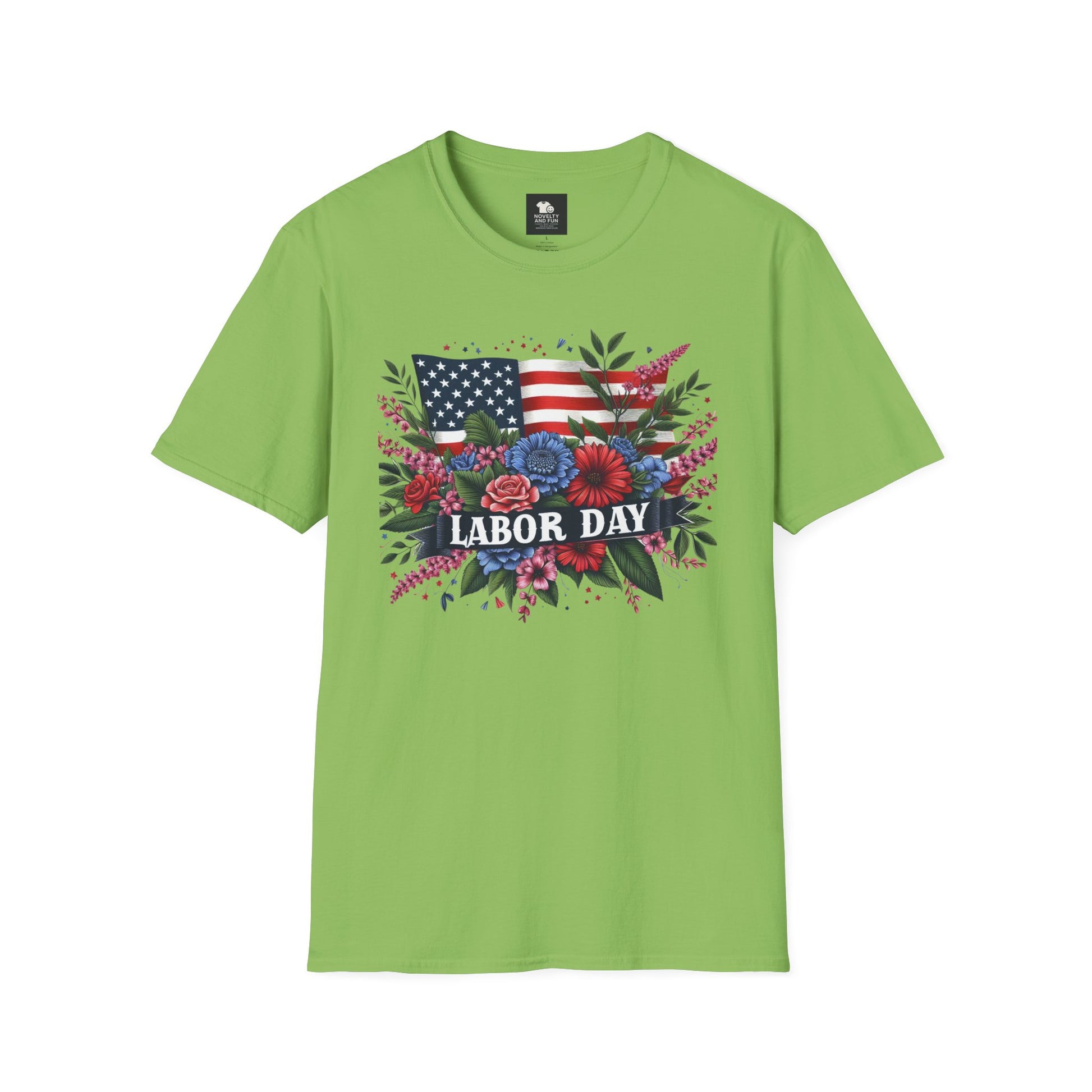 Labor Day Floral T-Shirt, Patriotic Tee