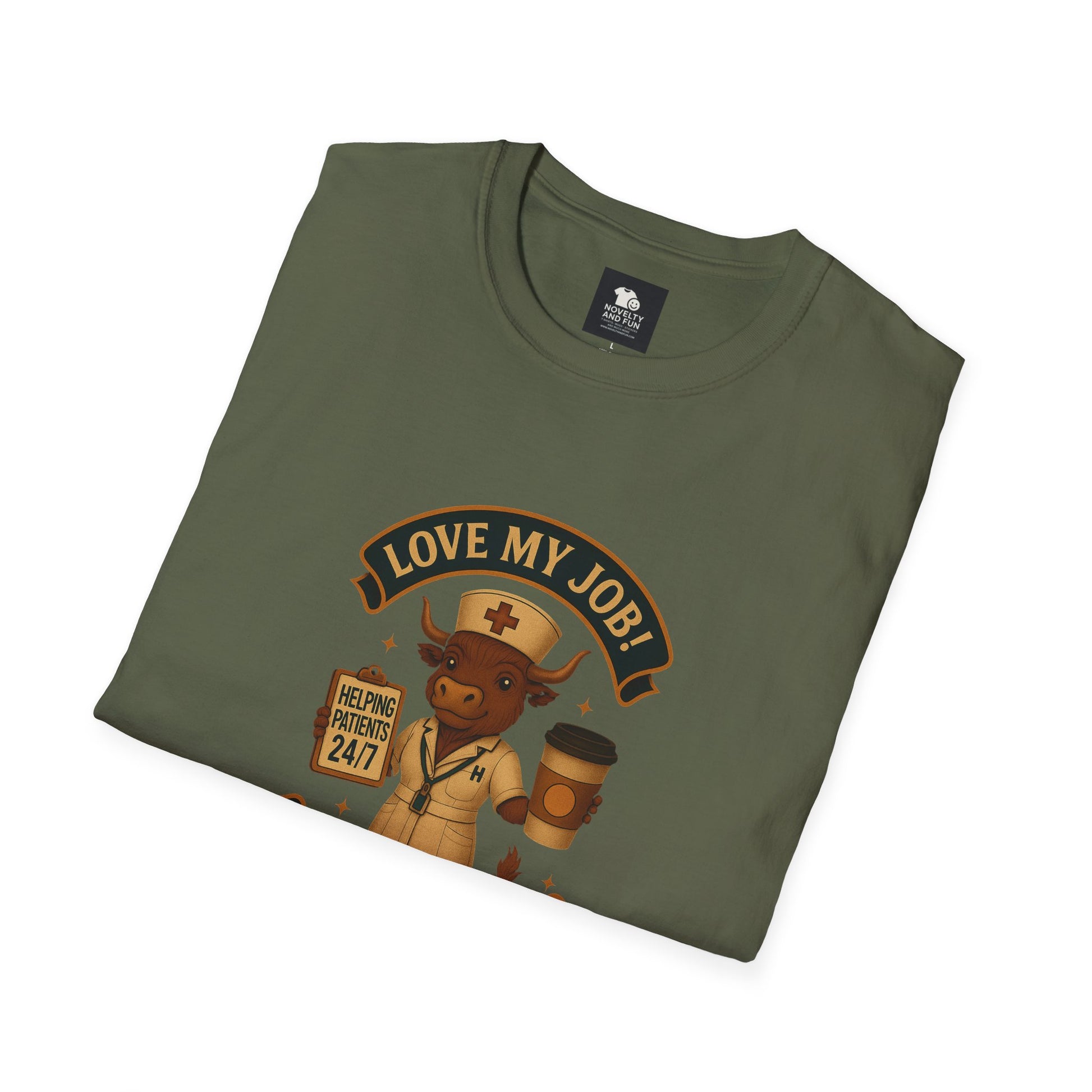 Funny HCA Highland Cow Coffee Lover Softstyle T-Shirt
