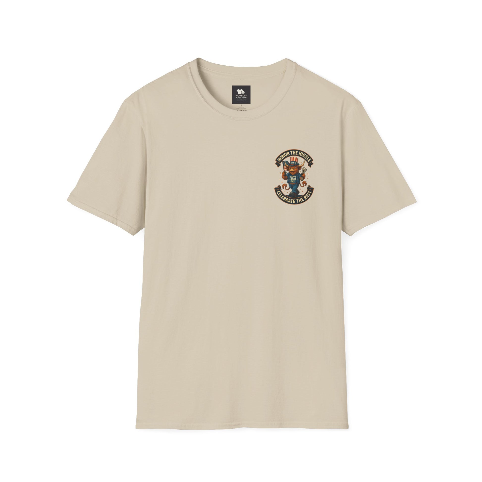 Celebrate Labor Day with Our Happy Highland Cow T-Shirt Front and Back!