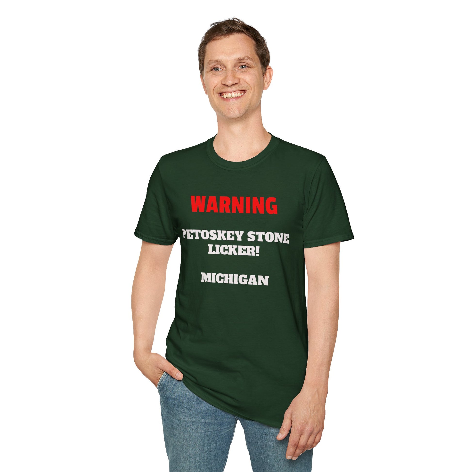 Petoskey Stone Licker Unisex Softstyle T-Shirt - Perfect for Michigan Lovers