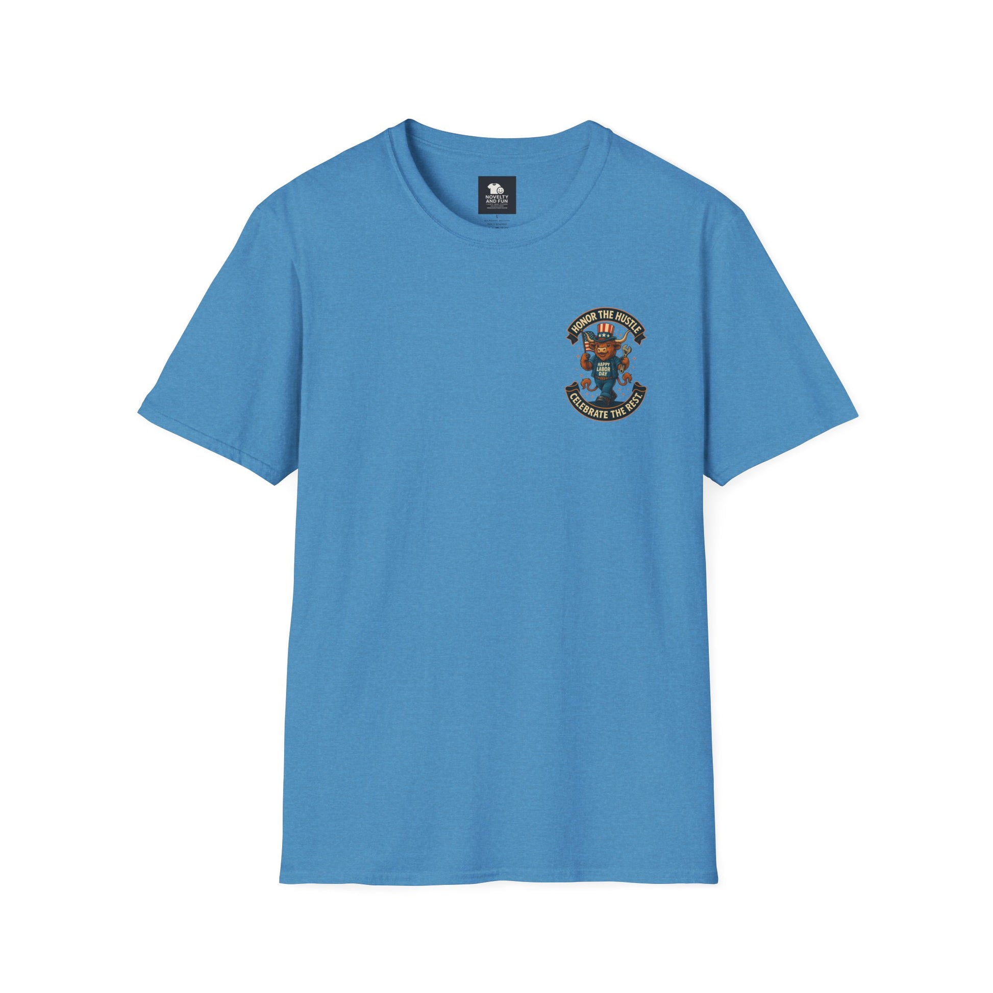 Celebrate Labor Day with Our Happy Highland Cow T-Shirt Front and Back!