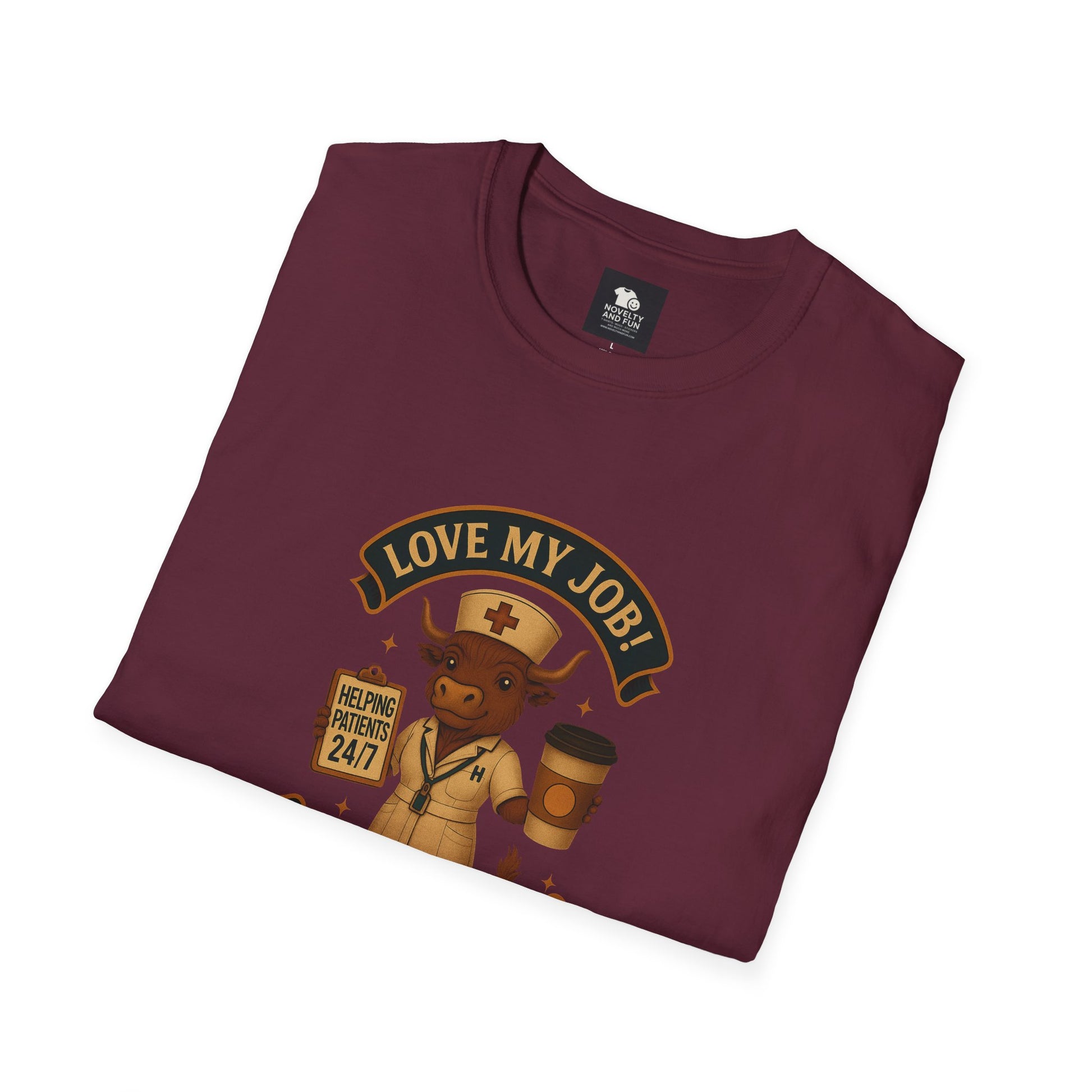Funny HCA Highland Cow Coffee Lover Softstyle T-Shirt