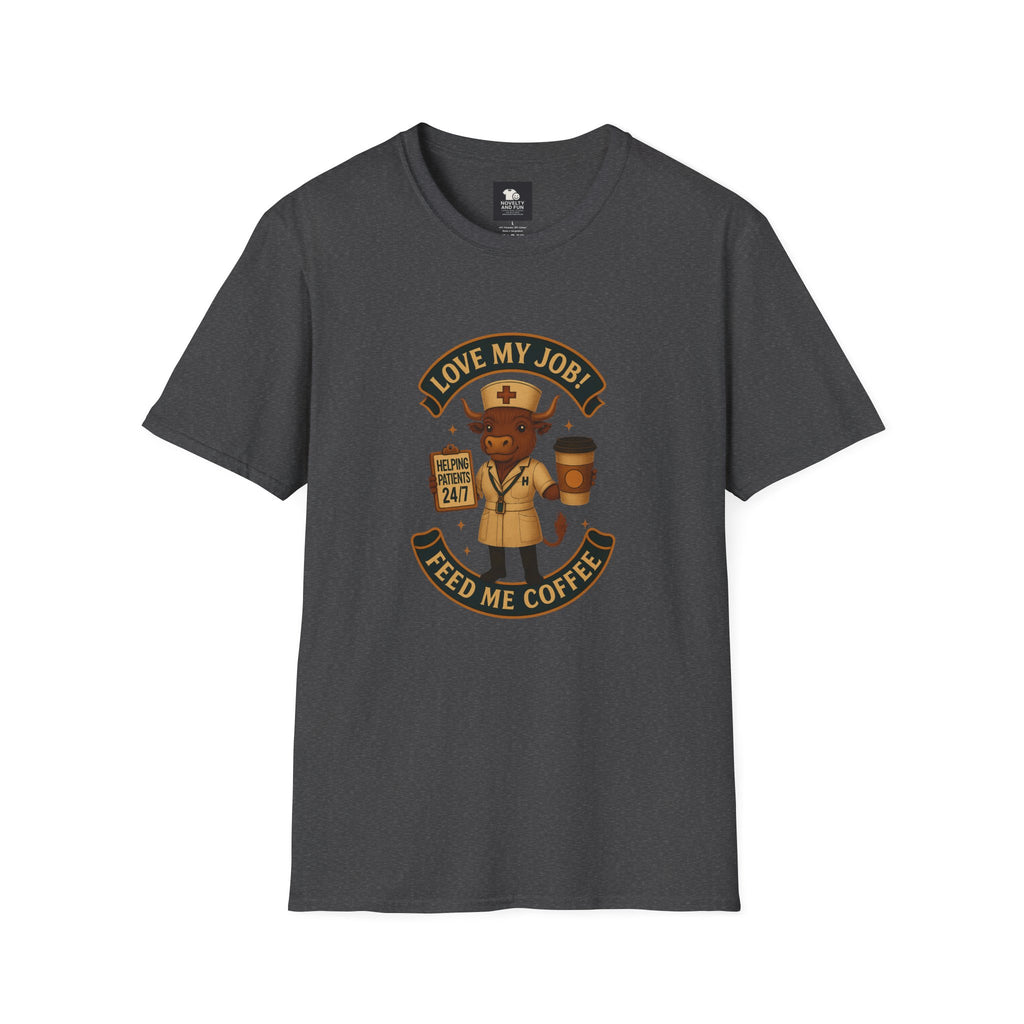 Funny HCA Highland Cow Coffee Lover Softstyle T-Shirt