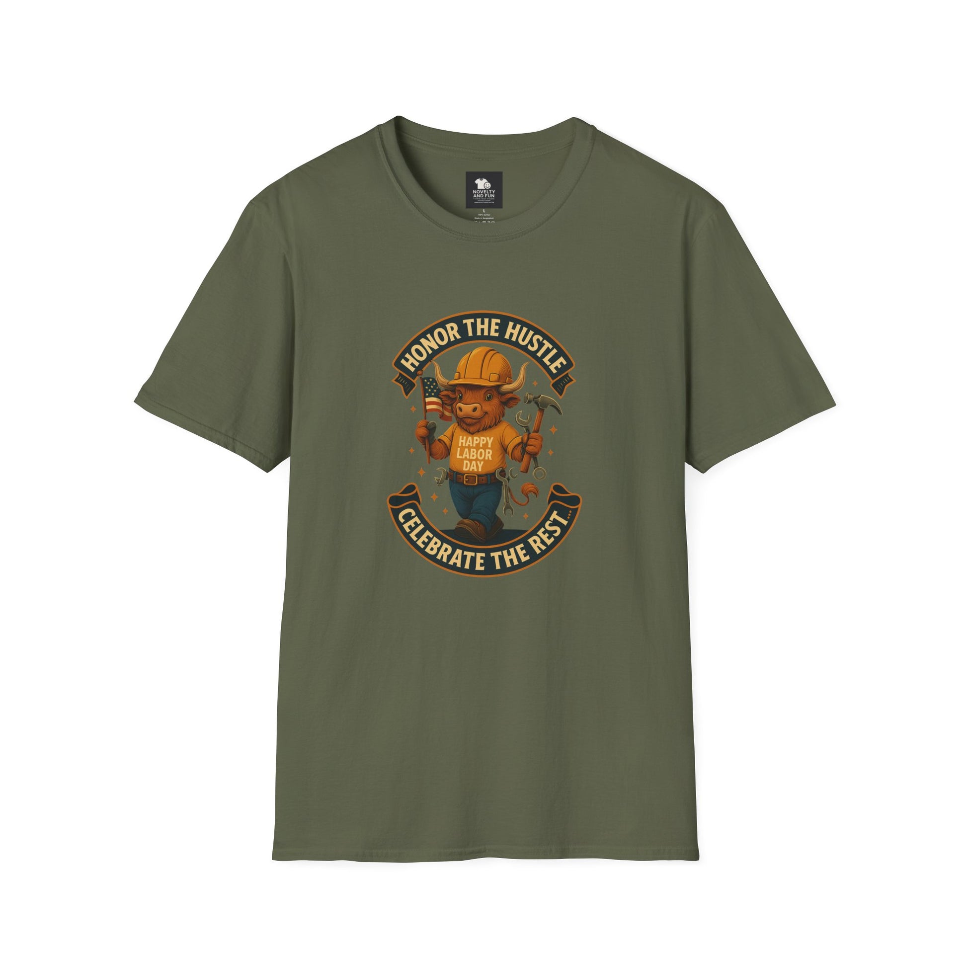 Honor The Hustle Unisex Graphic T-Shirt - Labor Day Construction Tee
