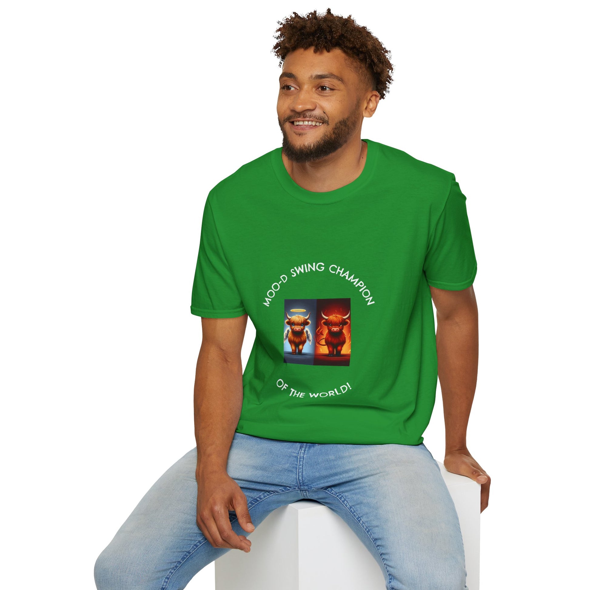 Highland Cow Mood Swings Tee - Holy Cow, Hell No, Fun Shirt, Cow Lover Gift,