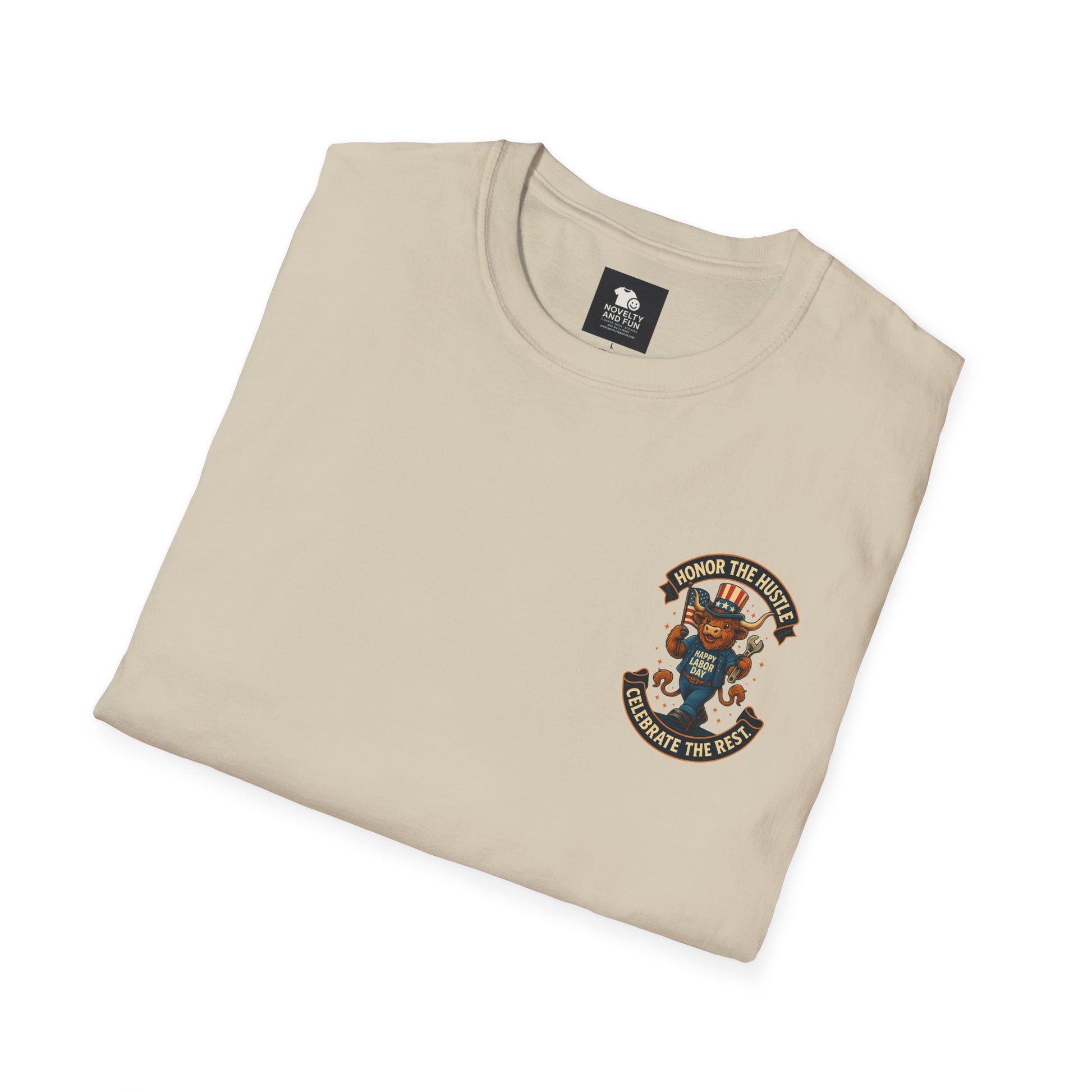 Celebrate Labor Day with Our Happy Highland Cow T-Shirt Front and Back!
