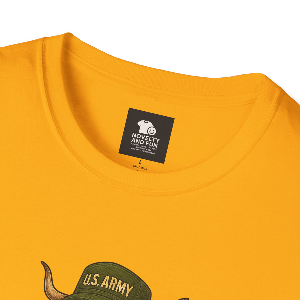 Veteran's Day Army Highland Cow T-Shirt