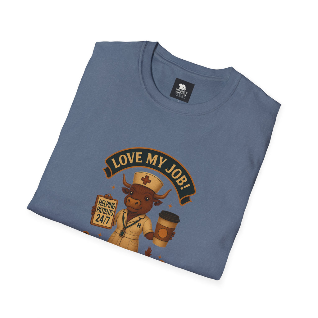 Funny HCA Highland Cow Coffee Lover Softstyle T-Shirt