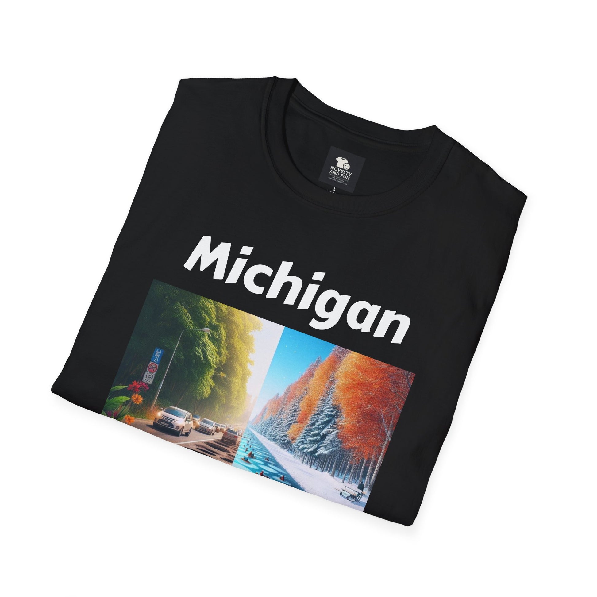 Michigan Seasons Unisex T-Shirt | Great Lakes Gift, Nature Enthusiast Apparel,