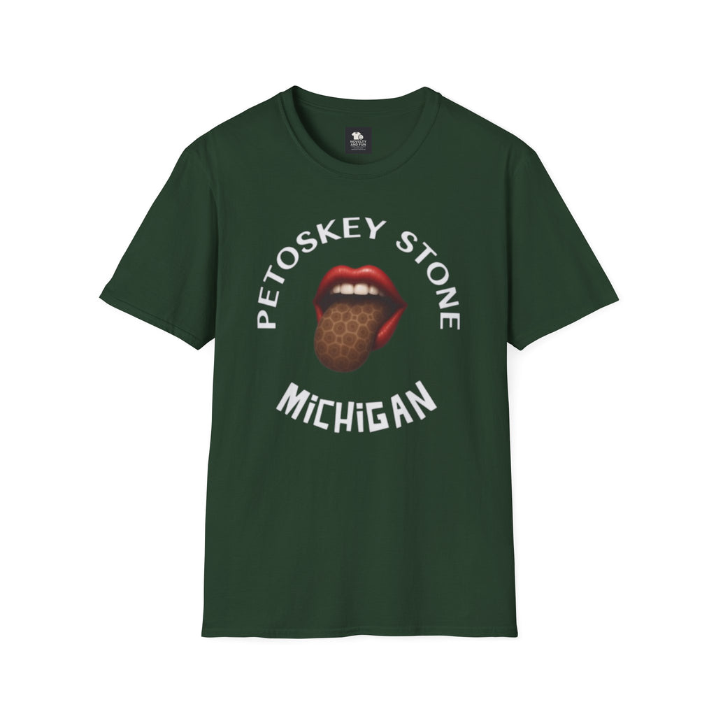 Graphic Tee with Petoskey Stone Licker! Michigan Lake Style
