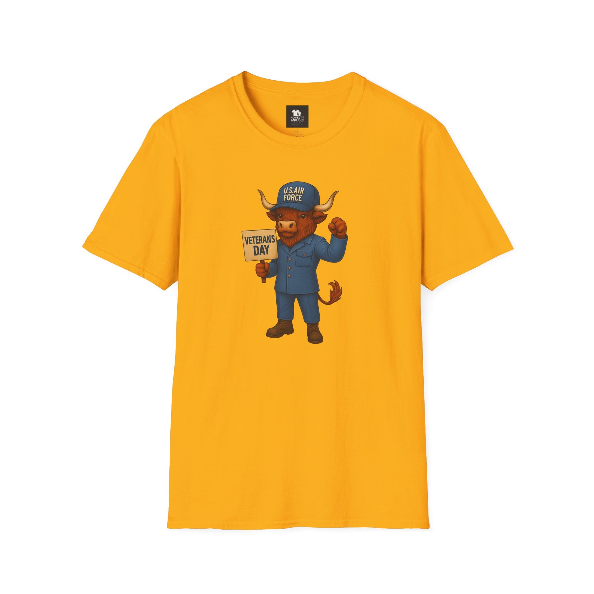 Air Force Veteran's Day Highland Cow T-Shirt