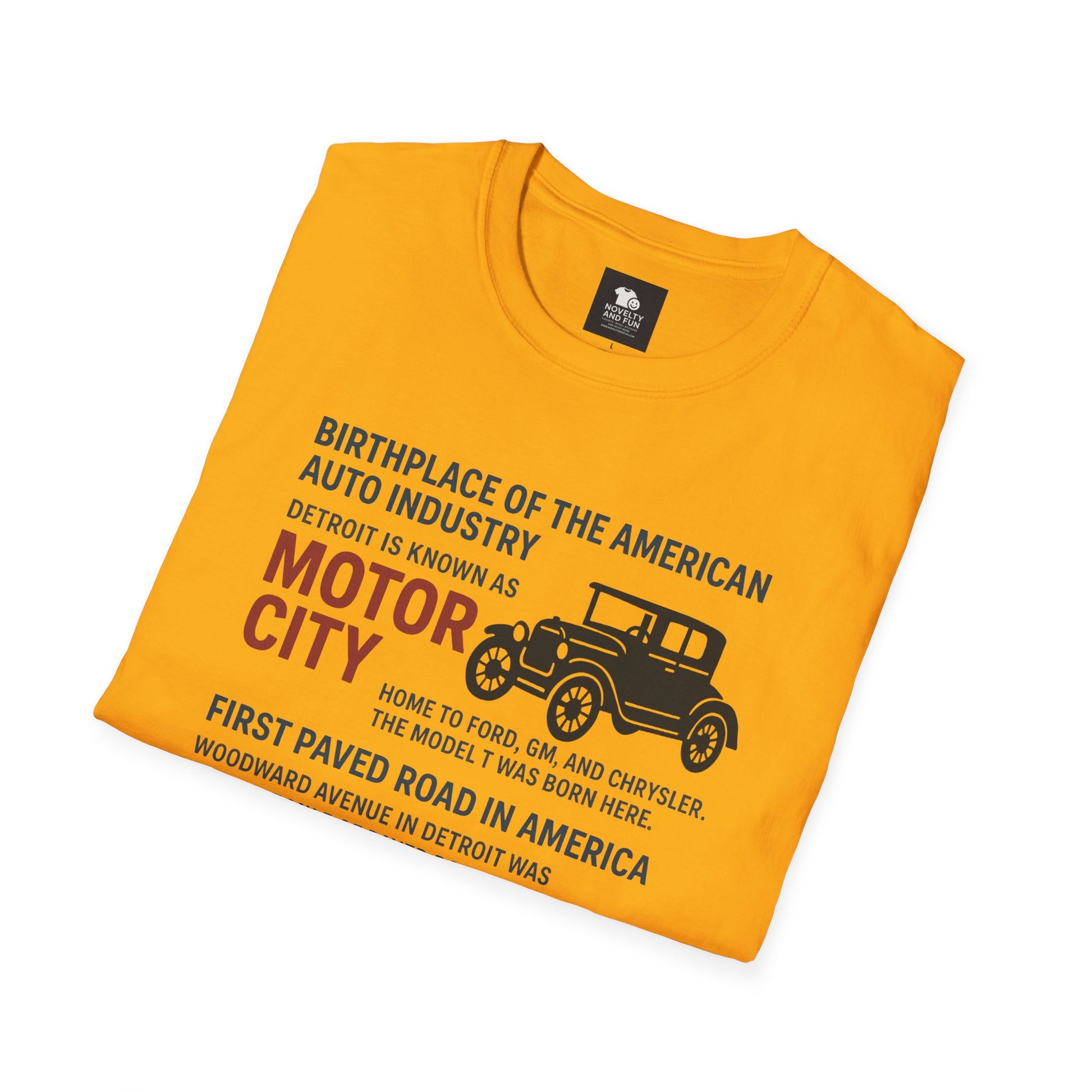 Motor City T-Shirt - Detroit Auto Heritage Vintage Car Lover Gift