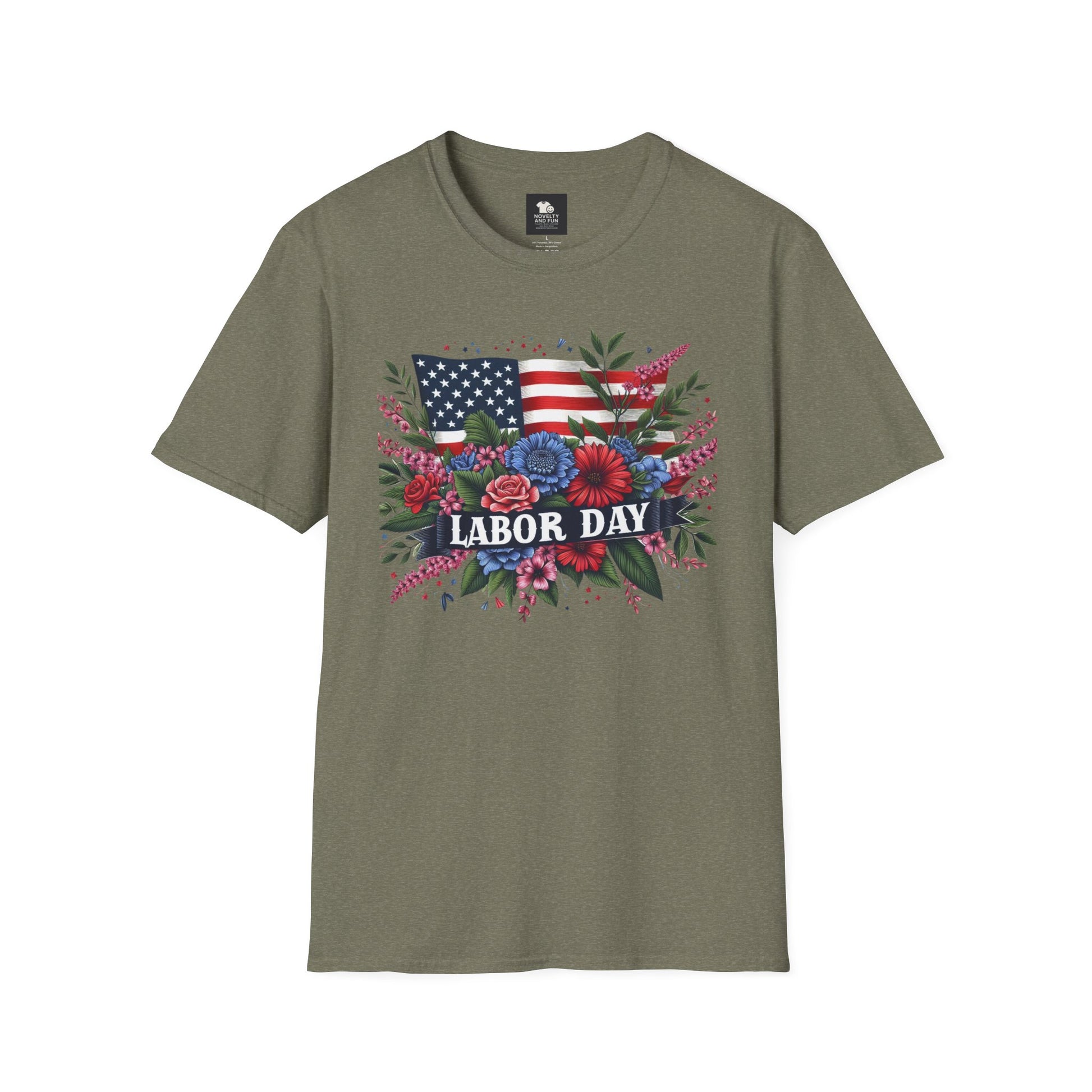 Labor Day Floral T-Shirt, Patriotic Tee