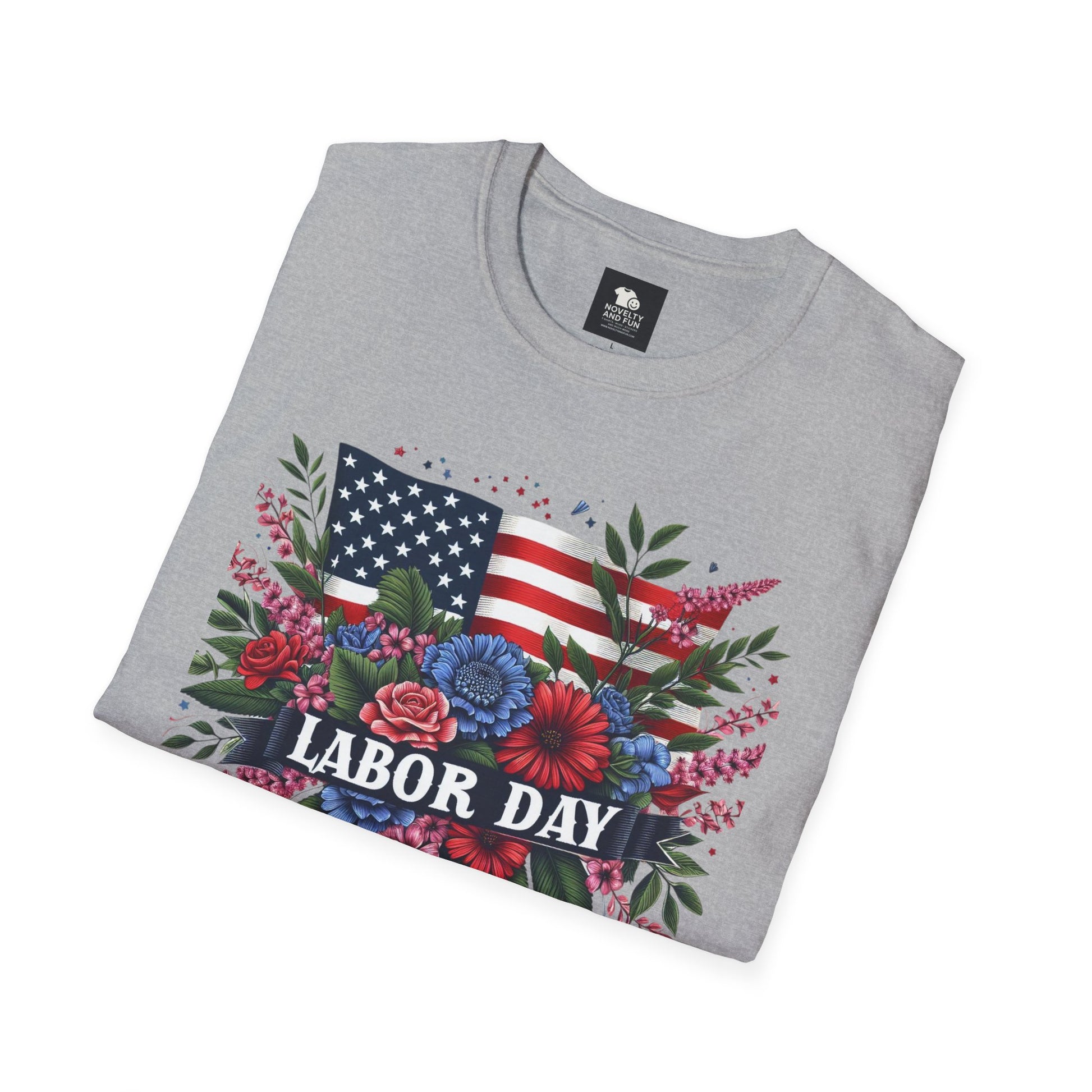 Labor Day Floral T-Shirt, Patriotic Tee