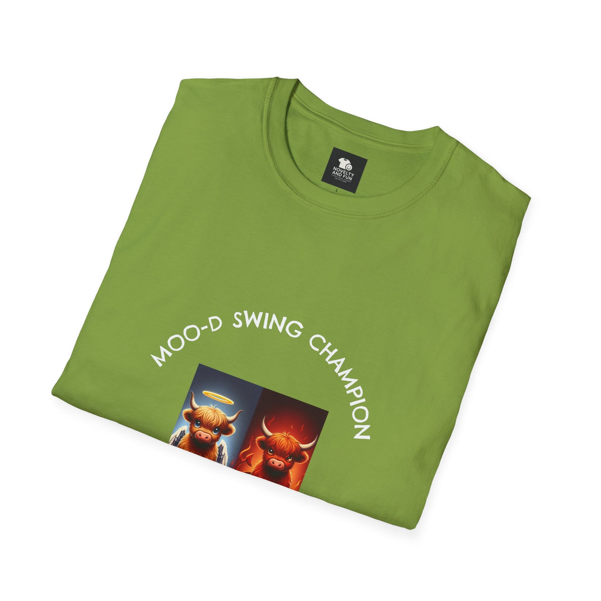 Highland Cow Mood Swings Tee - Holy Cow, Hell No, Fun Shirt, Cow Lover Gift,