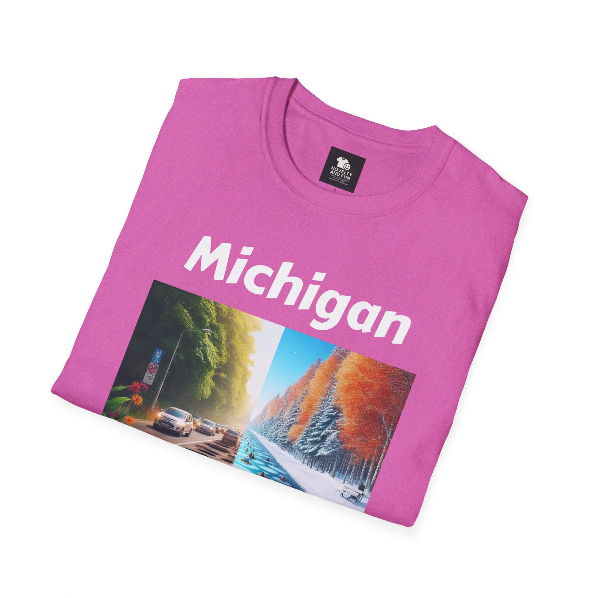 Michigan Seasons Unisex T-Shirt | Great Lakes Gift, Nature Enthusiast Apparel,