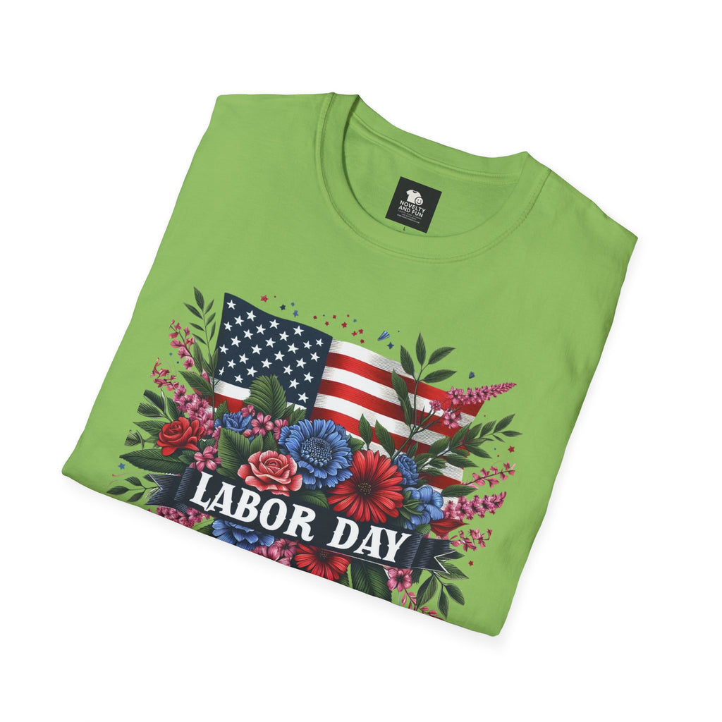 Labor Day Floral T-Shirt, Patriotic Tee
