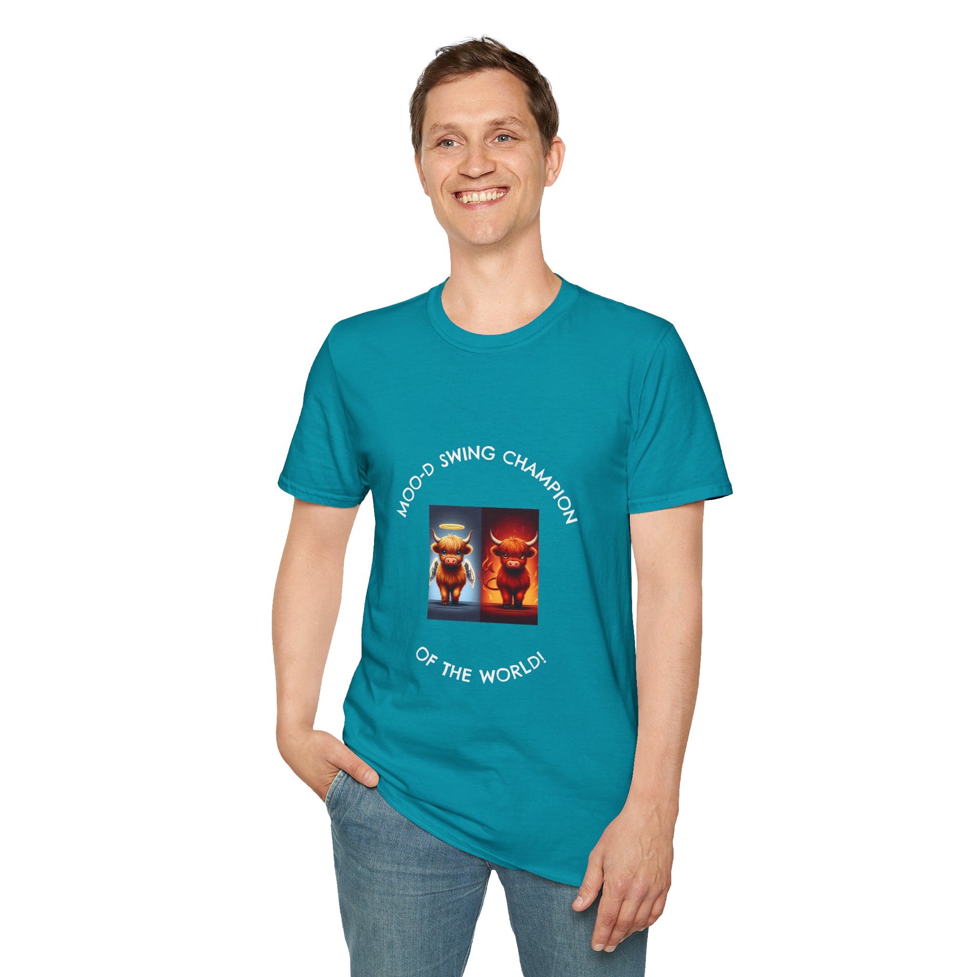 Highland Cow Mood Swings Tee - Holy Cow, Hell No, Fun Shirt, Cow Lover Gift,
