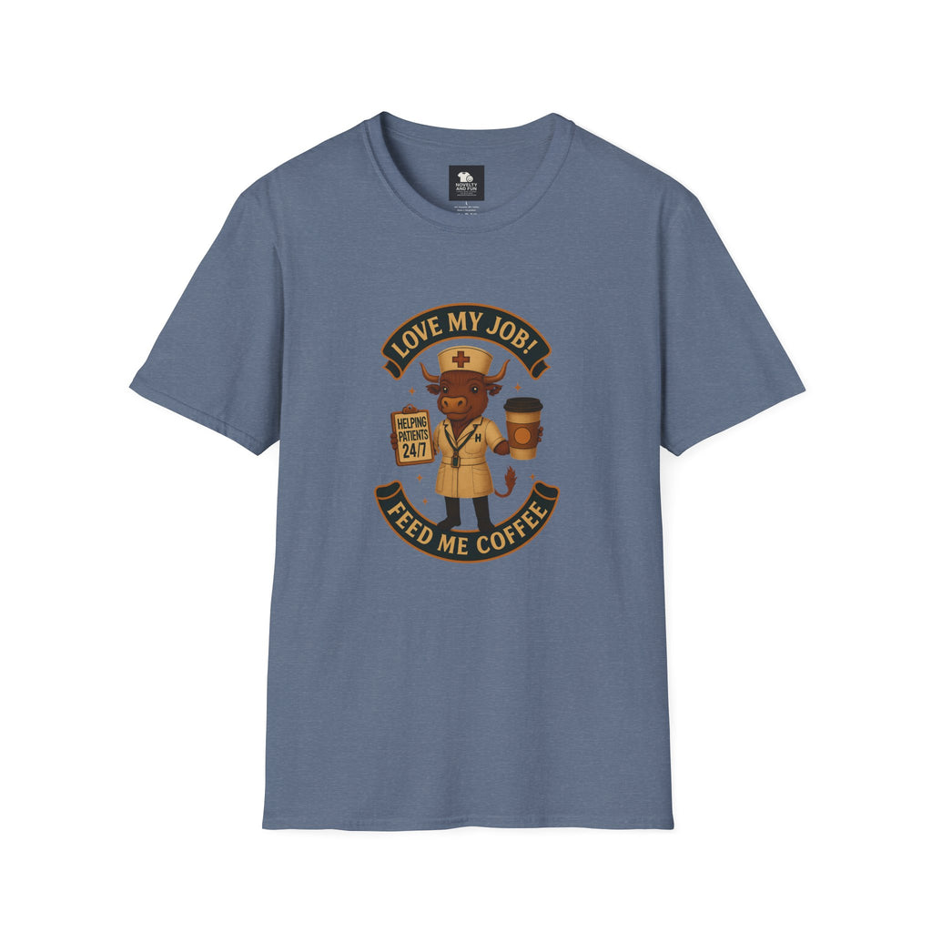 Funny HCA Highland Cow Coffee Lover Softstyle T-Shirt