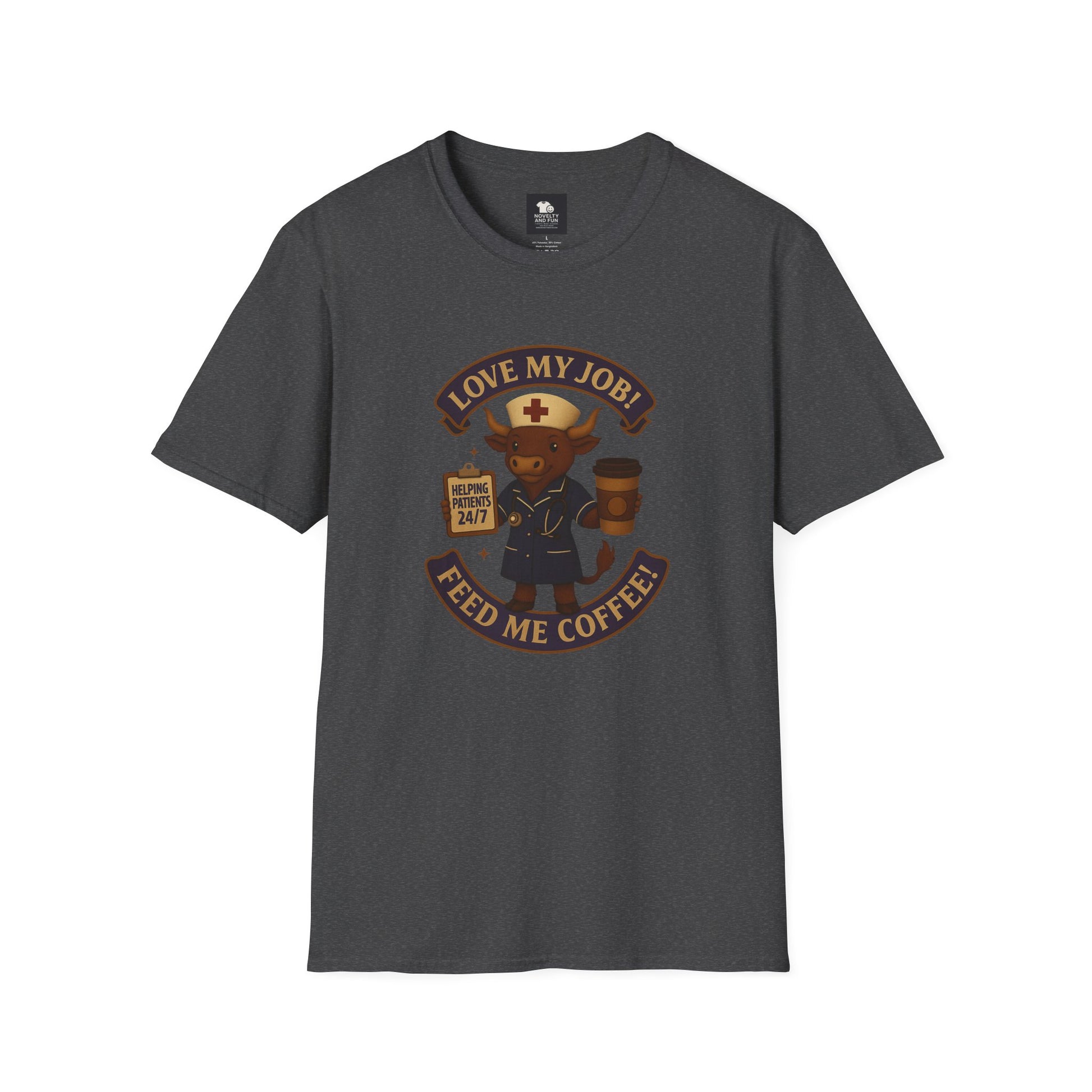 Funny Nurse Coffee Lover T-Shirt - Unisex Softstyle