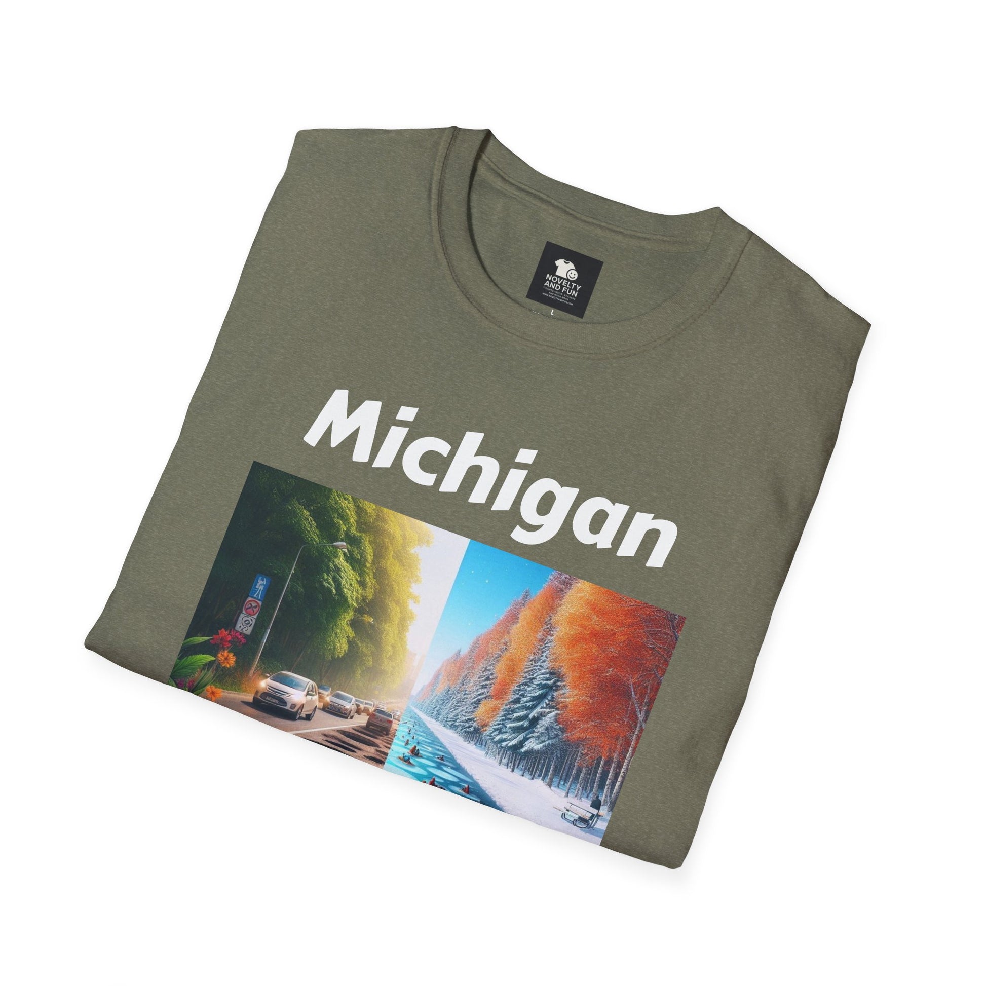 Michigan Seasons Unisex T-Shirt | Great Lakes Gift, Nature Enthusiast Apparel,
