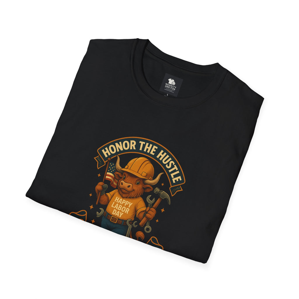 Honor The Hustle Unisex Graphic T-Shirt - Labor Day Construction Tee