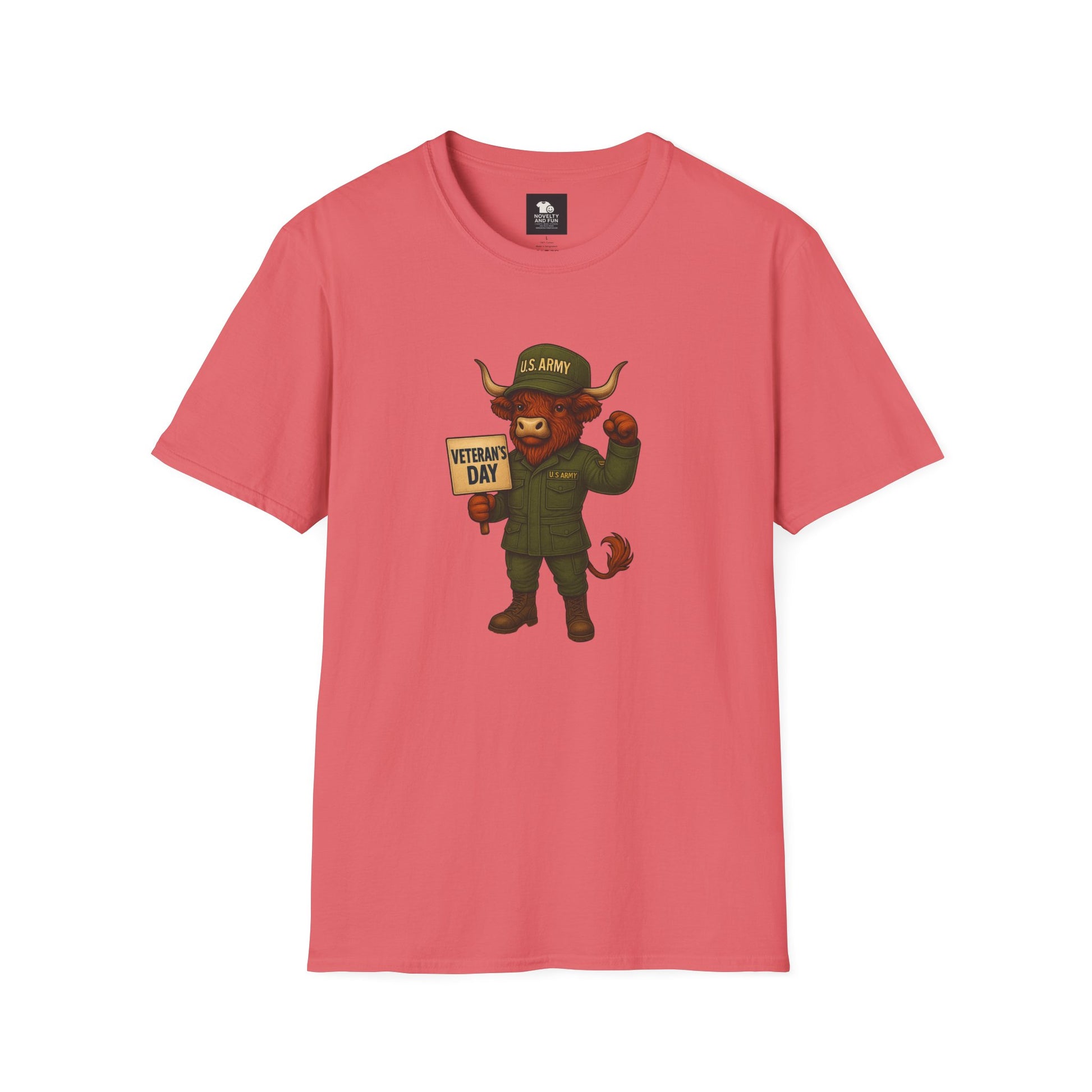 Veteran's Day Army Highland Cow T-Shirt